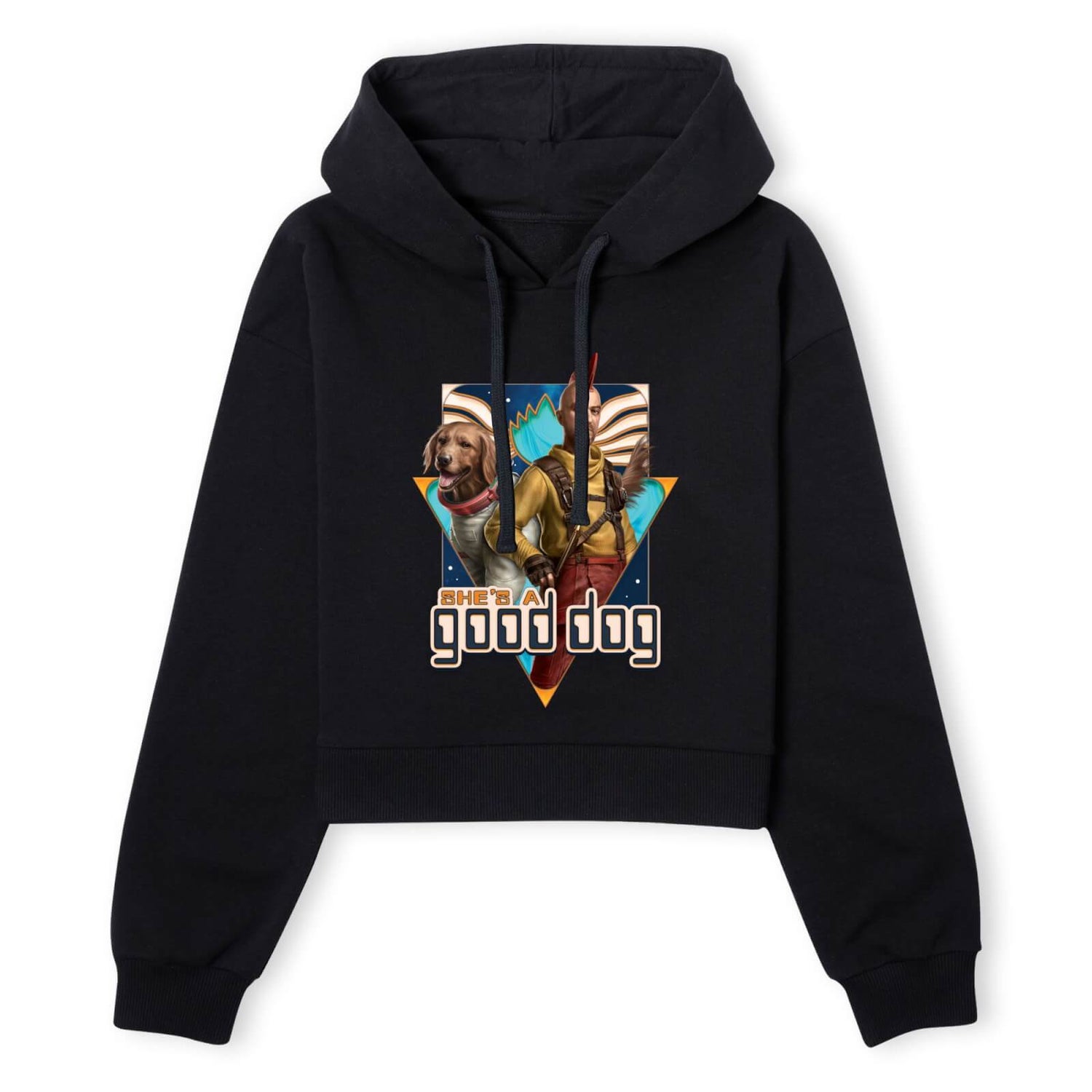 Guardians of the Galaxy She's A Good Dog Women's Cropped Hoodie - Black