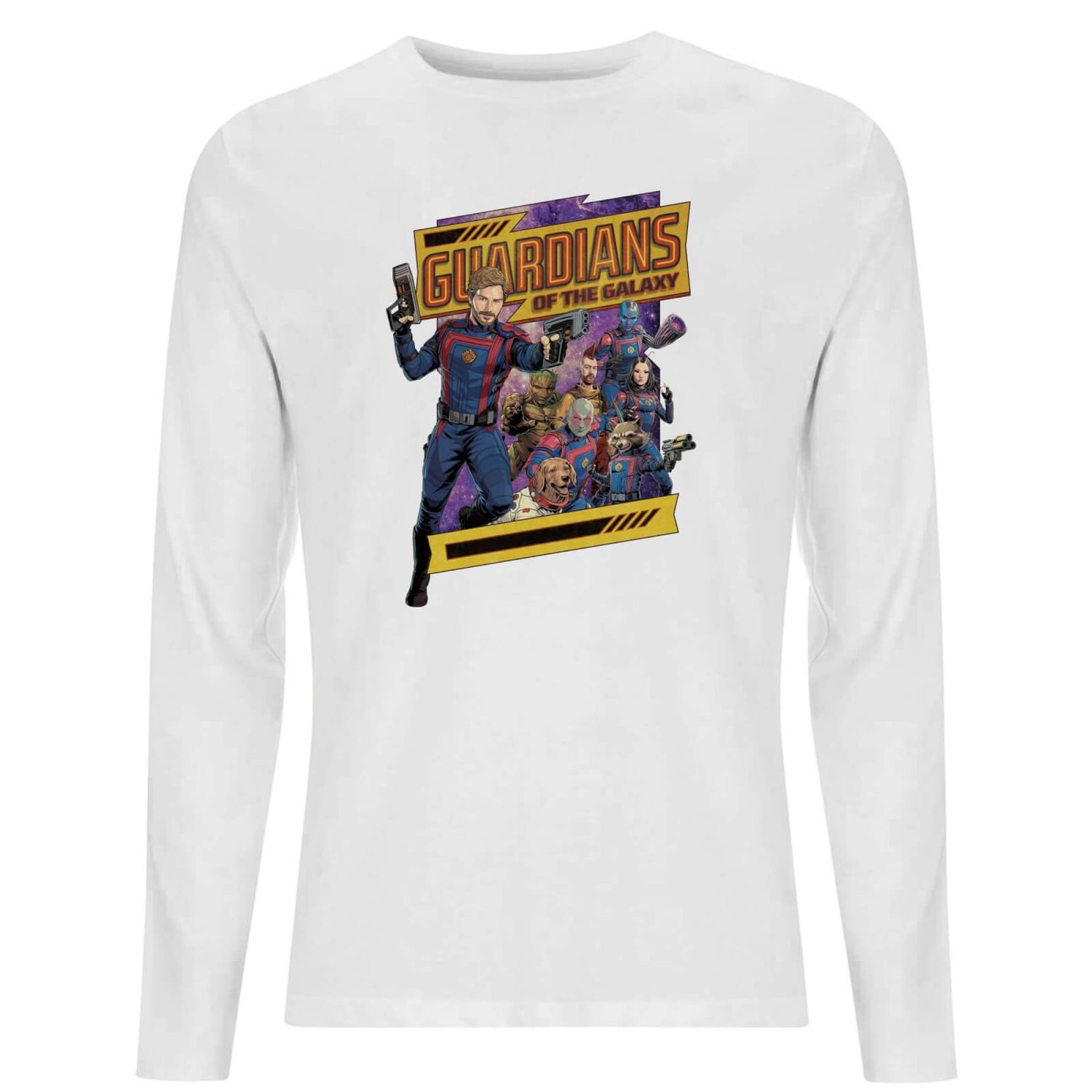 Guardians of the Galaxy Galaxy Men's Long Sleeve T-Shirt - White