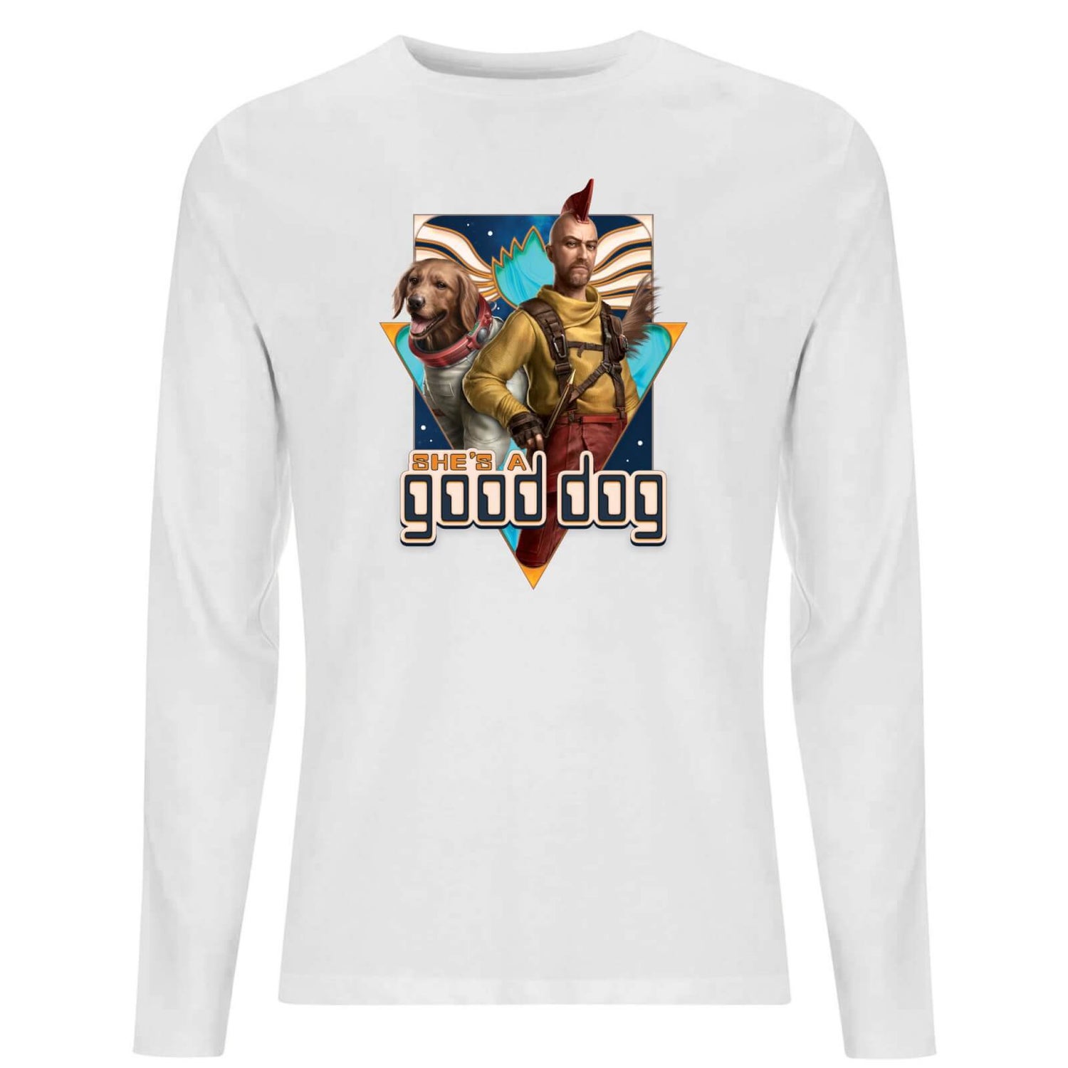 Guardians of the Galaxy She's A Good Dog Men's Long Sleeve T-Shirt - White
