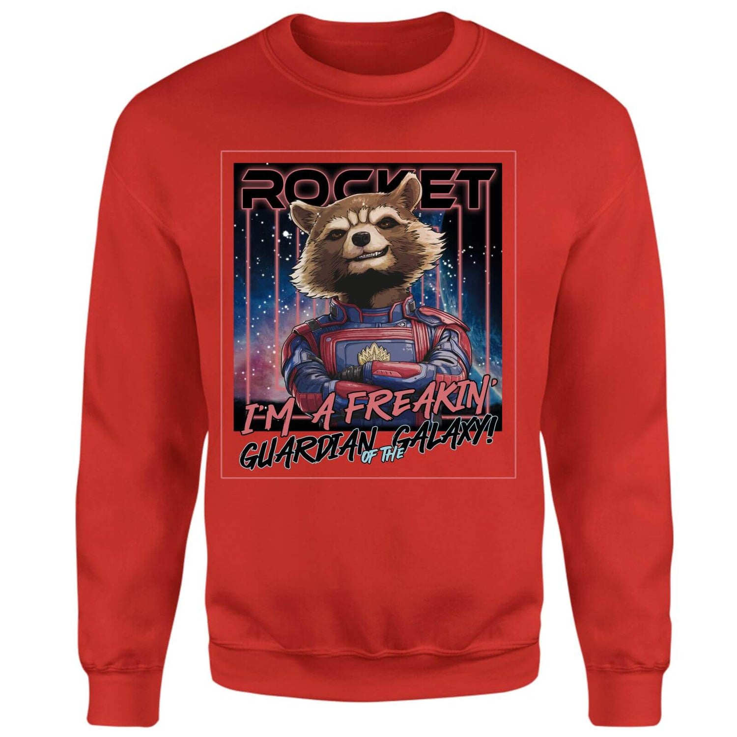 Guardians of the Galaxy Glowing Rocket Raccoon Sweatshirt - Red