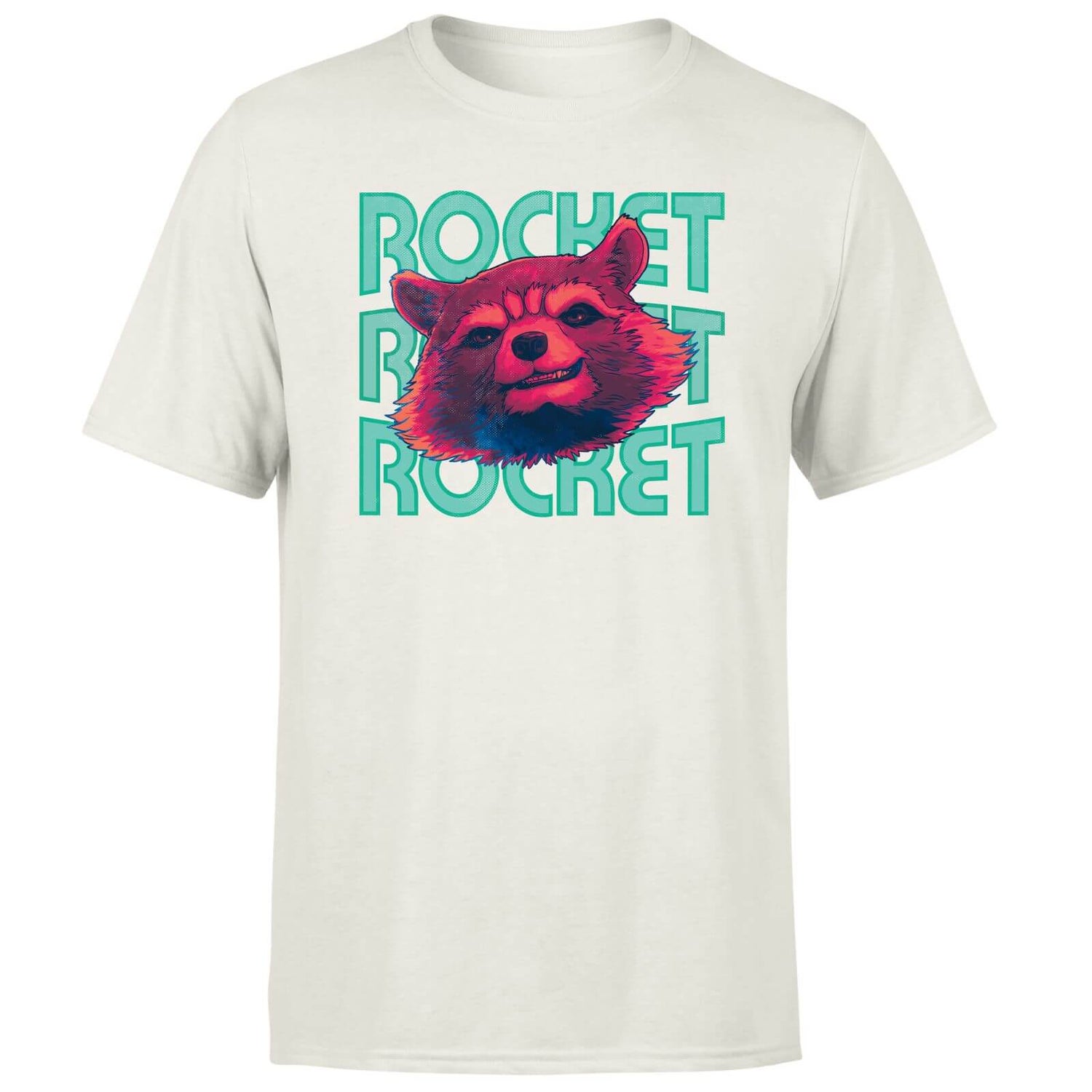 Guardians of the Galaxy Rocket Repeat Men's T-Shirt - Cream
