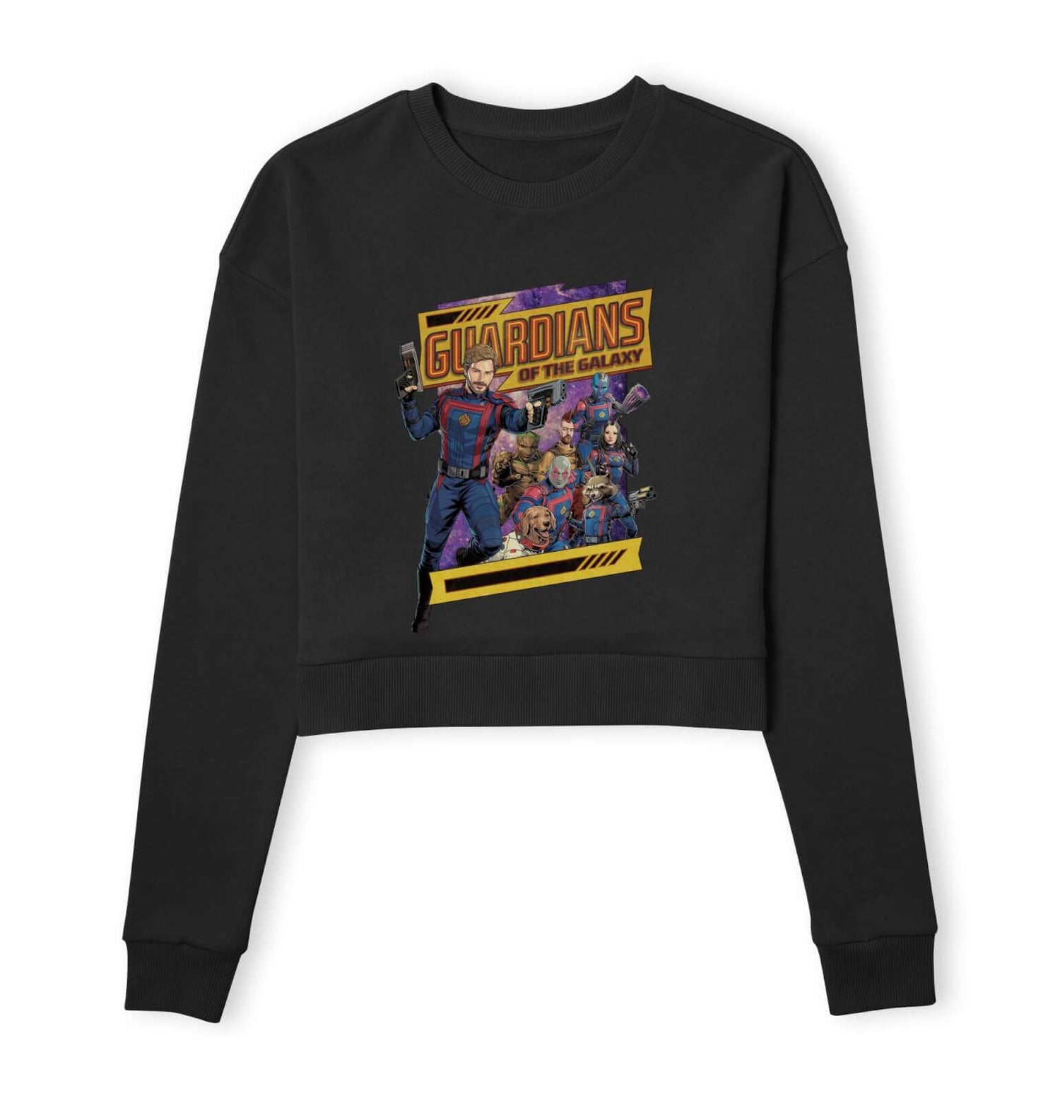 Guardians of the Galaxy Galaxy Women's Cropped Sweatshirt - Black