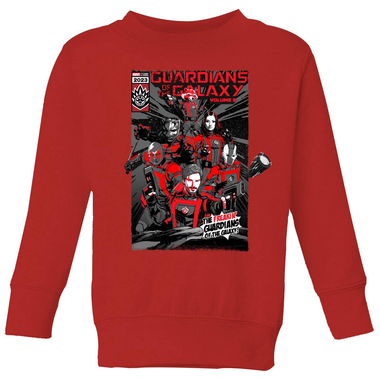 Guardians of the Galaxy The Freakin' Comic Book Cover Kids' Sweatshirt - Red
