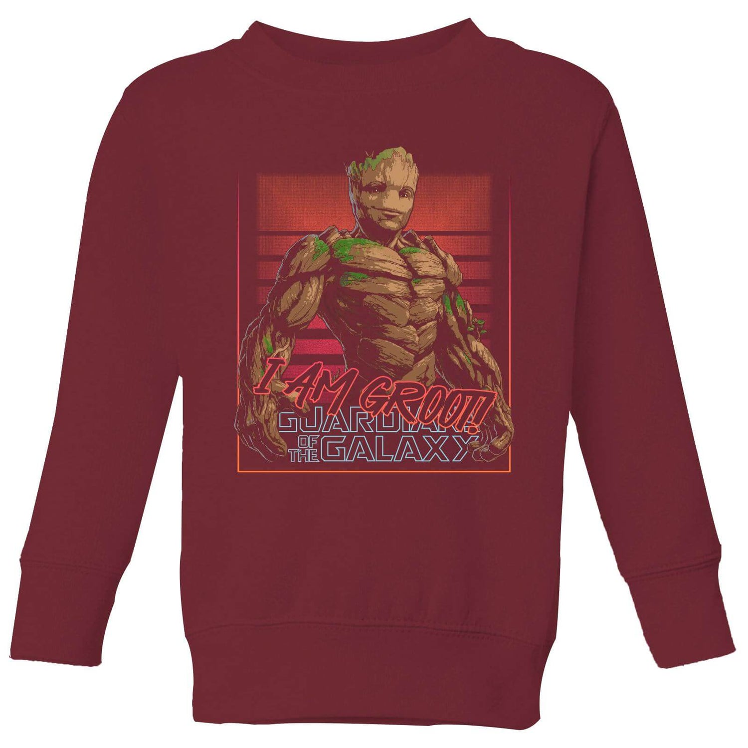 Guardians of the Galaxy I Am Retro Groot! Kids' Sweatshirt - Burgundy