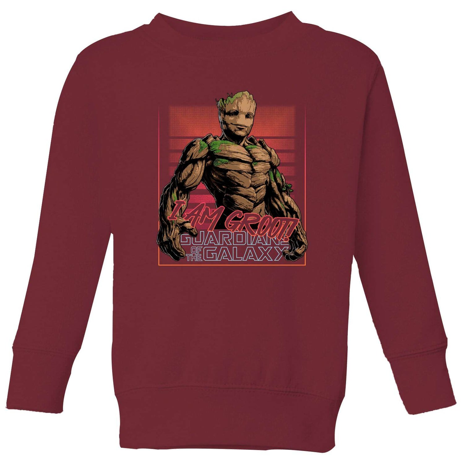 Guardians of the Galaxy I Am Retro Groot! Kids' Sweatshirt - Burgundy