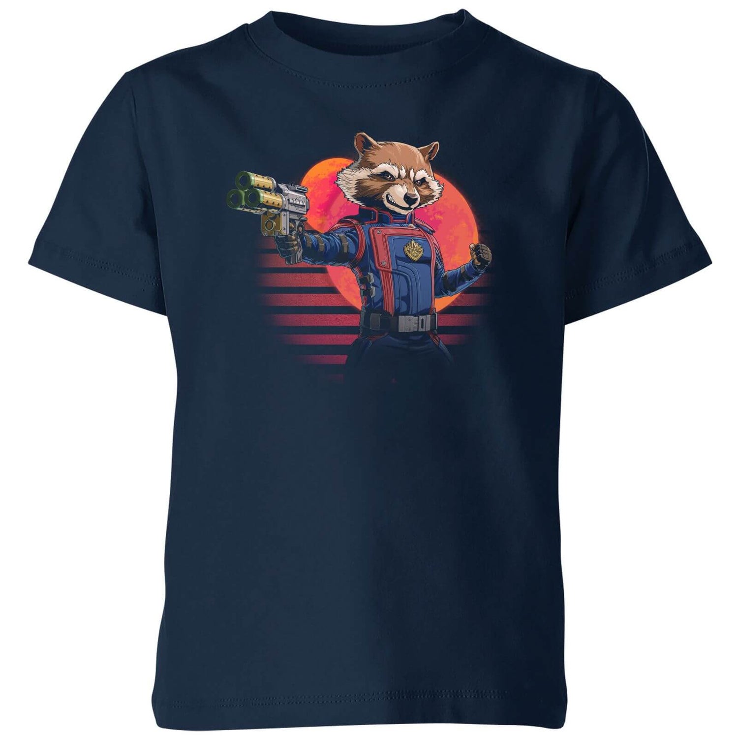 Guardians of the Galaxy Retro Rocket Raccoon Kids' T-Shirt - Navy