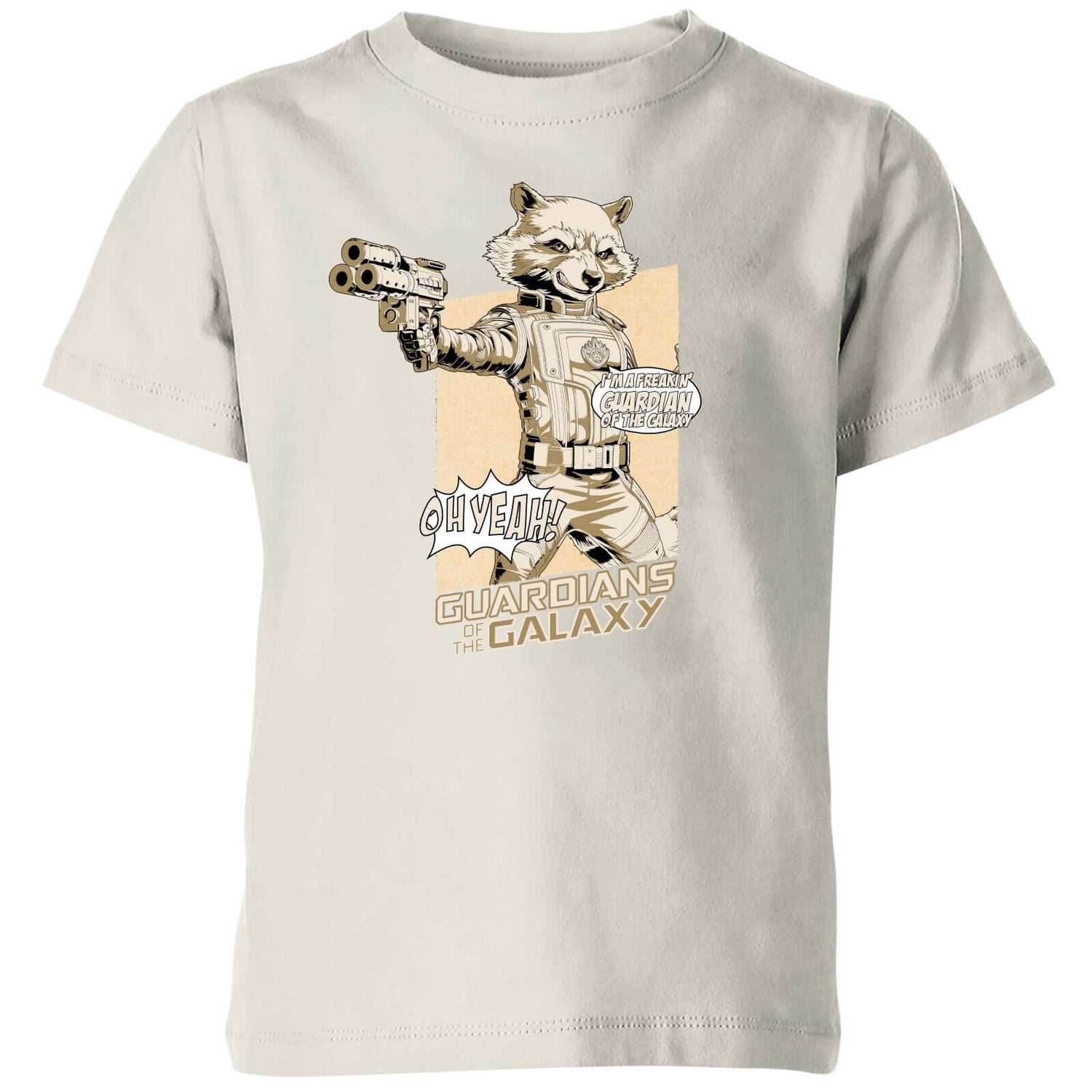 Guardians of the Galaxy Rocket Raccoon Oh Yeah! Kids' T-Shirt - Cream