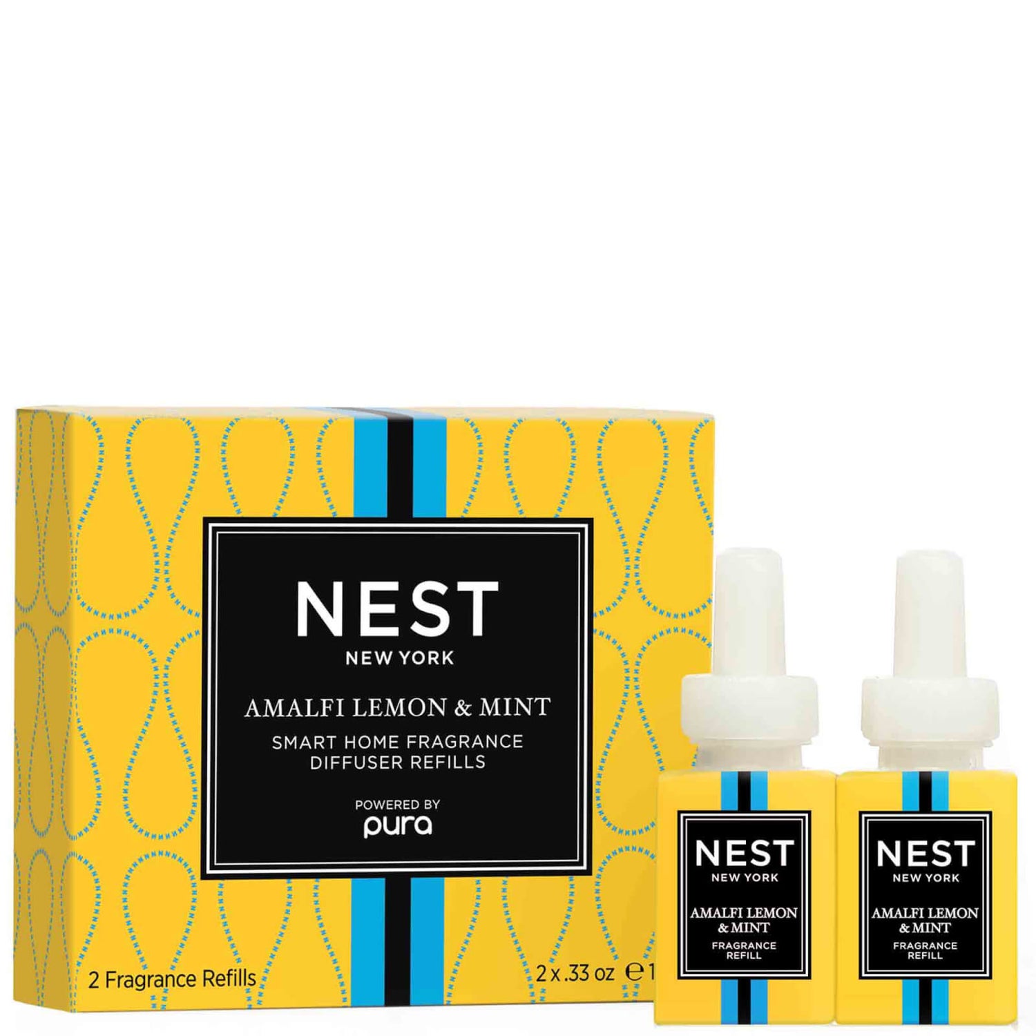 NEST New York Pura Amalfi Lemon and Mint Smart Home Fragrance Diffuser Refill (Set of 2)