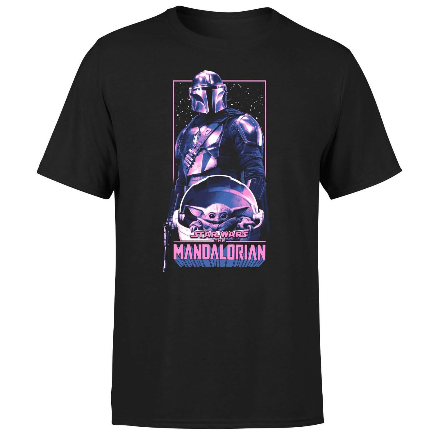 The Mandalorian Grogu & Mando Pink Men's T-Shirt - Black