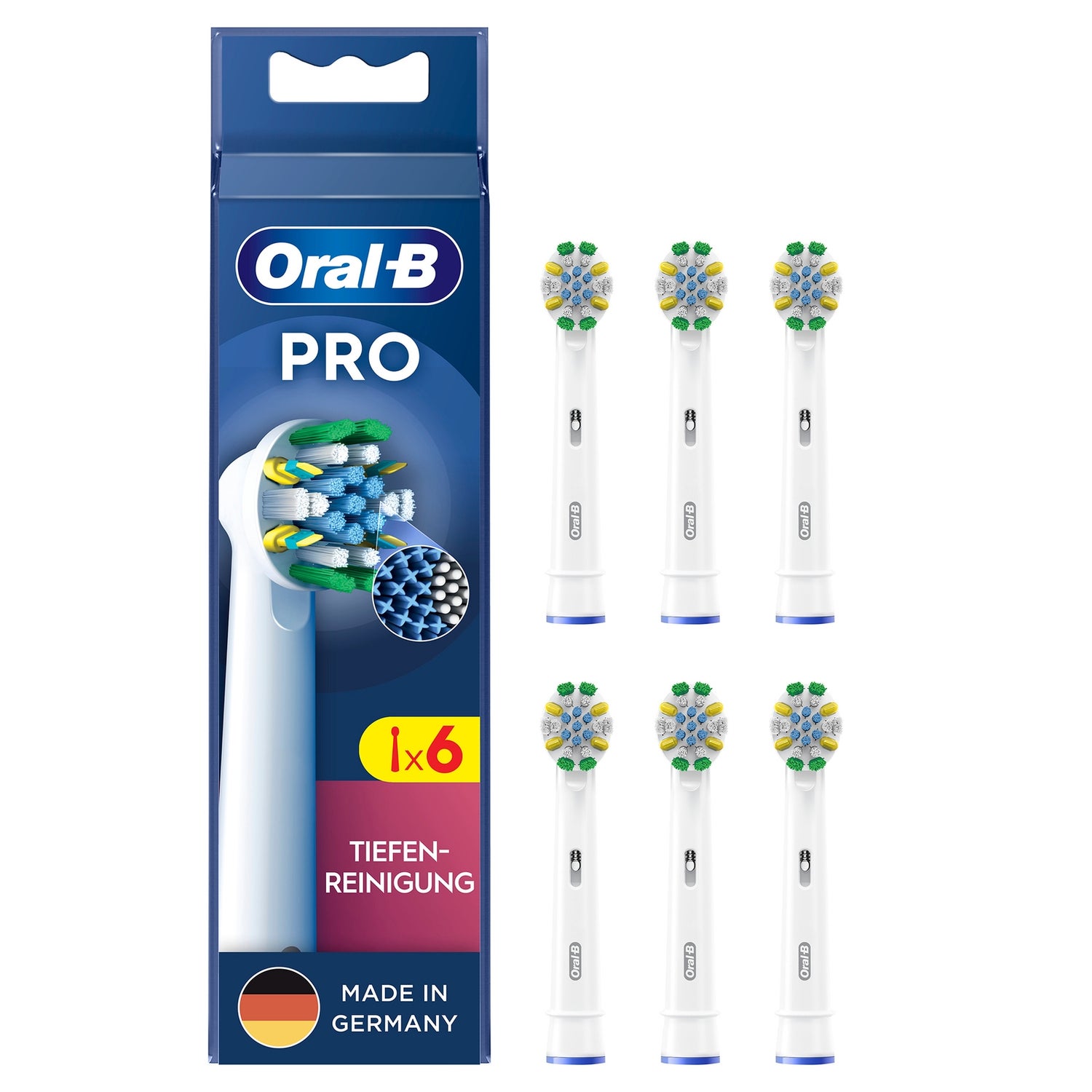 Oral-B Pro Tiefenreinigung Aufsteckbürsten für elektrische Zahnbürste, X-förmige Borsten, 6 Stück