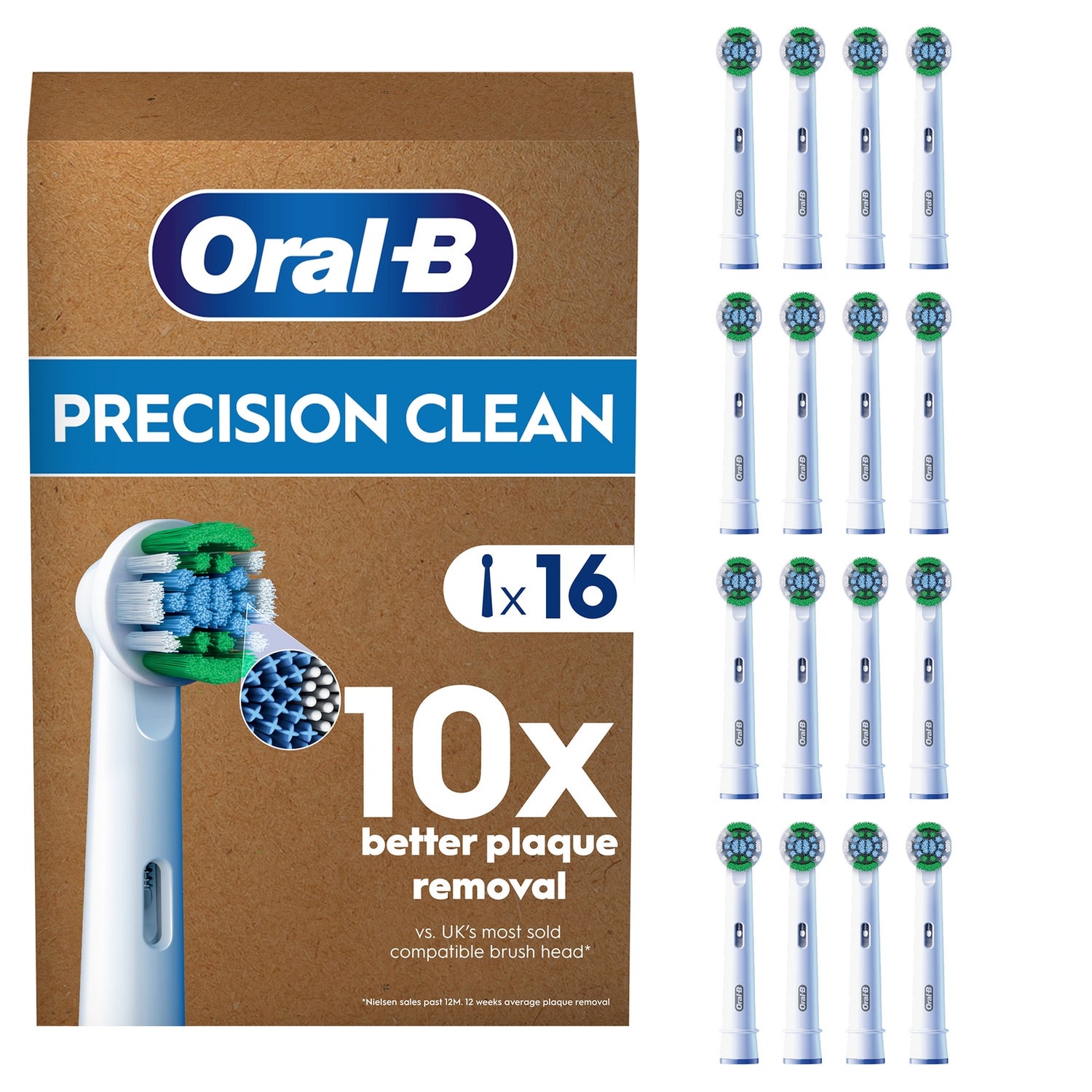 Oral B Precision Clean Toothbrush Heads - 16 Pack