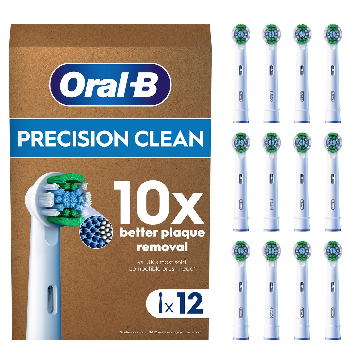Oral B Precision Clean Toothbrush Heads - 12 Pack