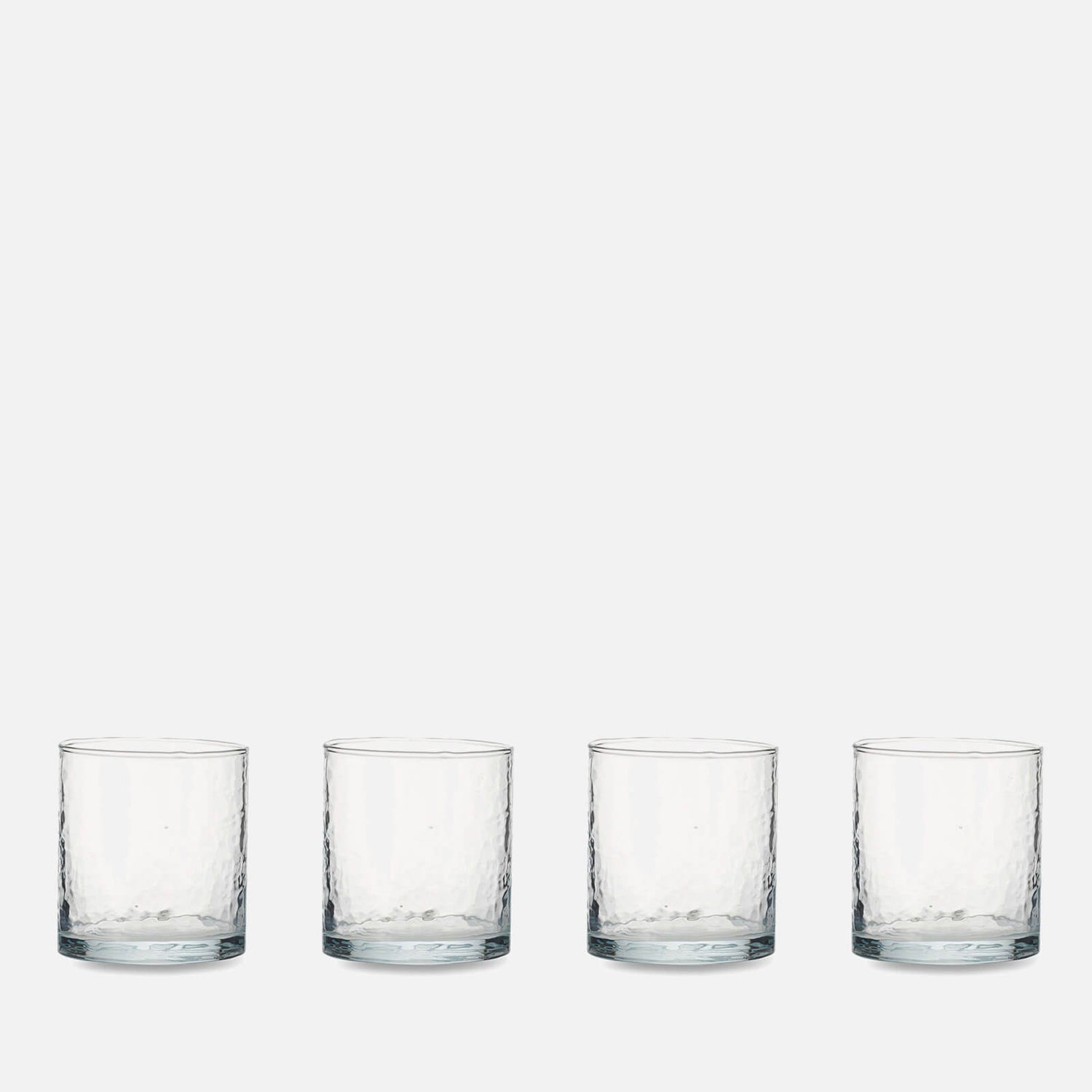 Nkuku Yala Hammered Tumbler - Clear Glass - Set of 4
