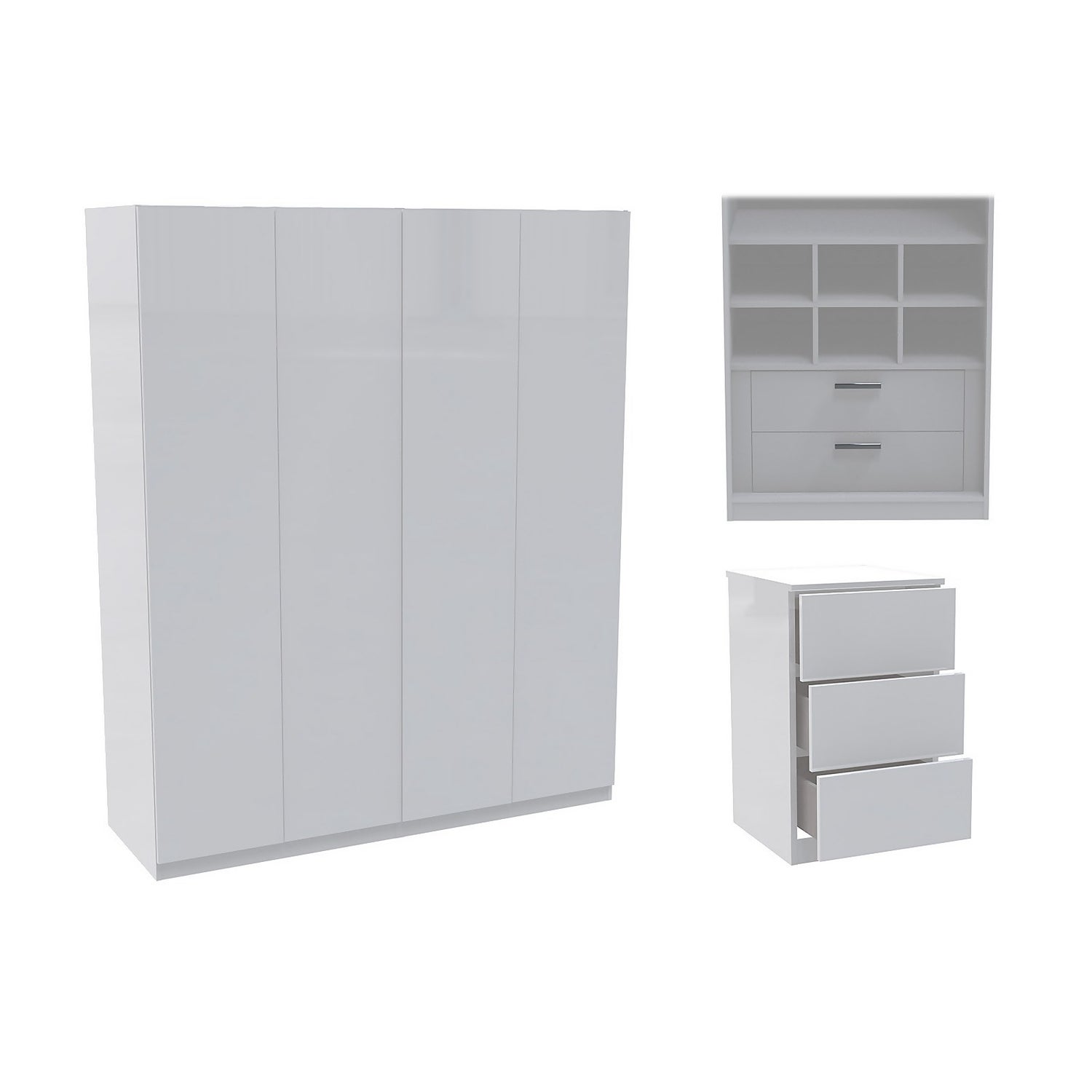 White gloss cheap wardrobes homebase