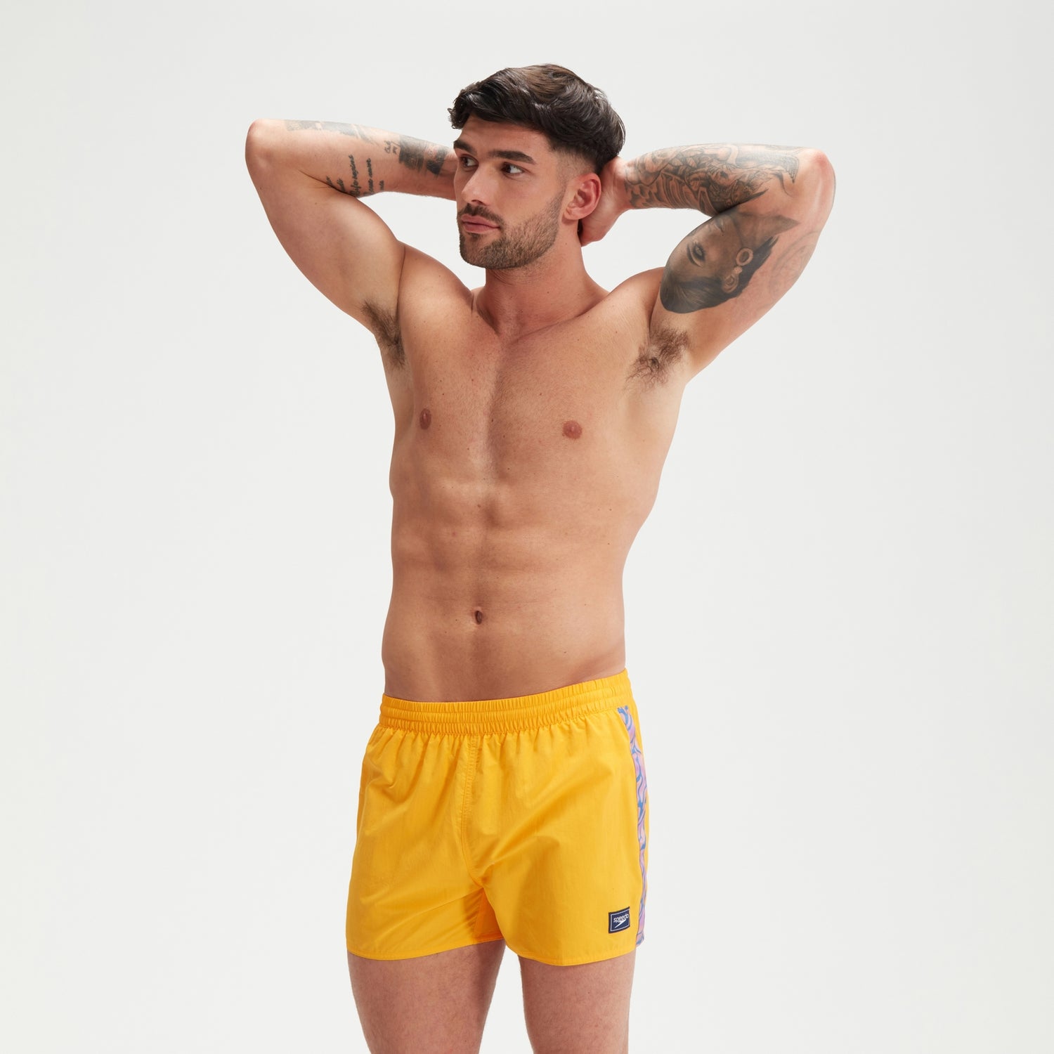 Men s Retro 13 Swim Shorts Yellow Speedo