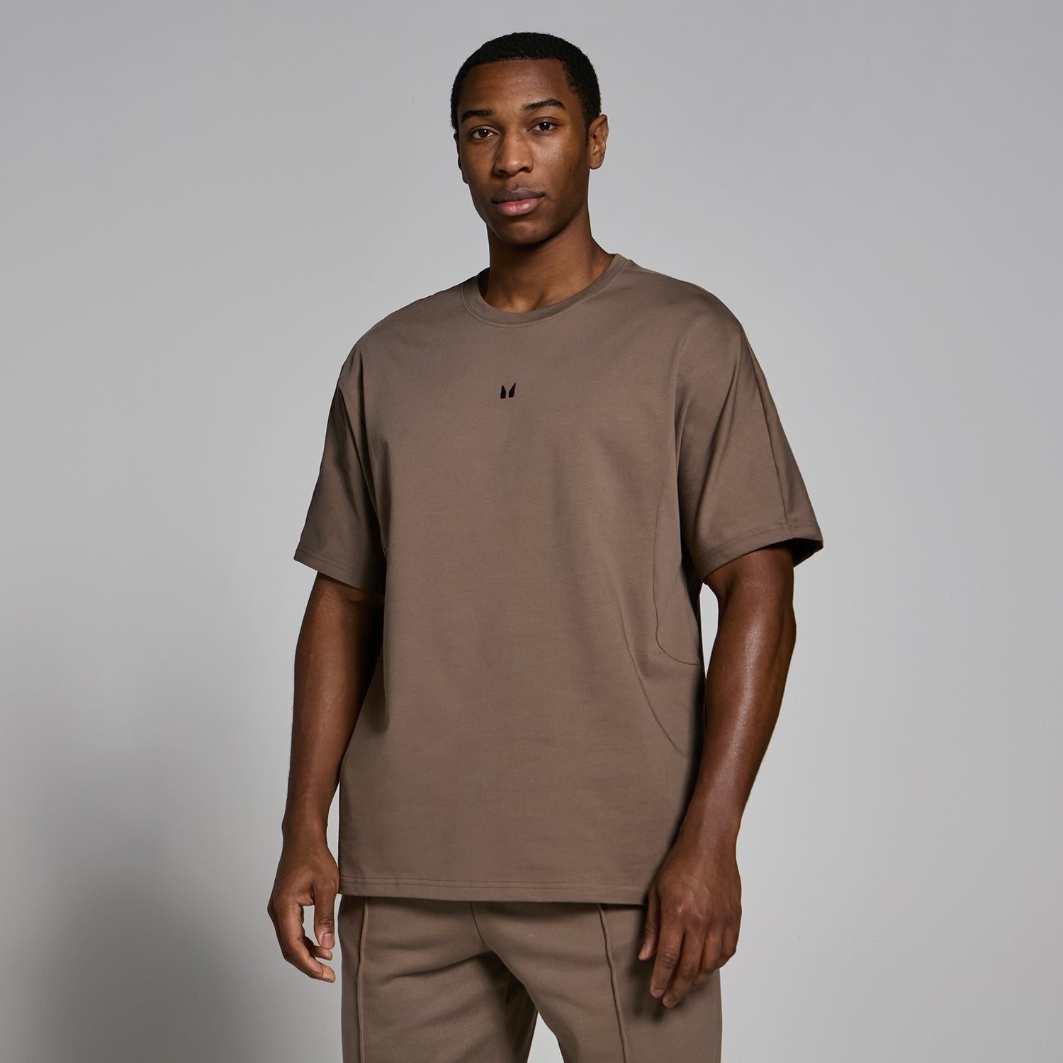 Мужская оверсайз футболка MP Lifestyle из плотной ткани — коричневый цвет - XS