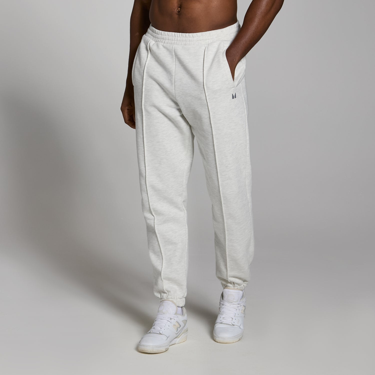 MP Lifestyle Heavyweight Oversized Joggers til mænd – Marl-lysegrå - XS
