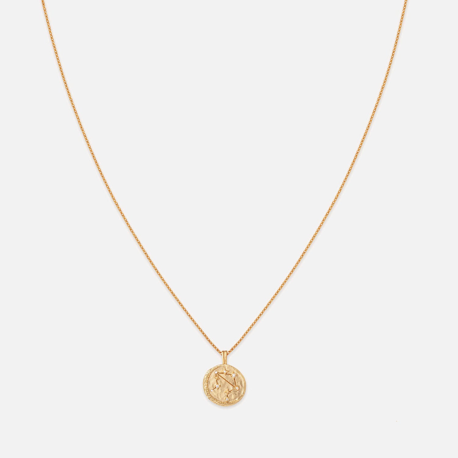 Astrid & Miyu Libra Zodiac 18-Karat Gold-Plated Necklace