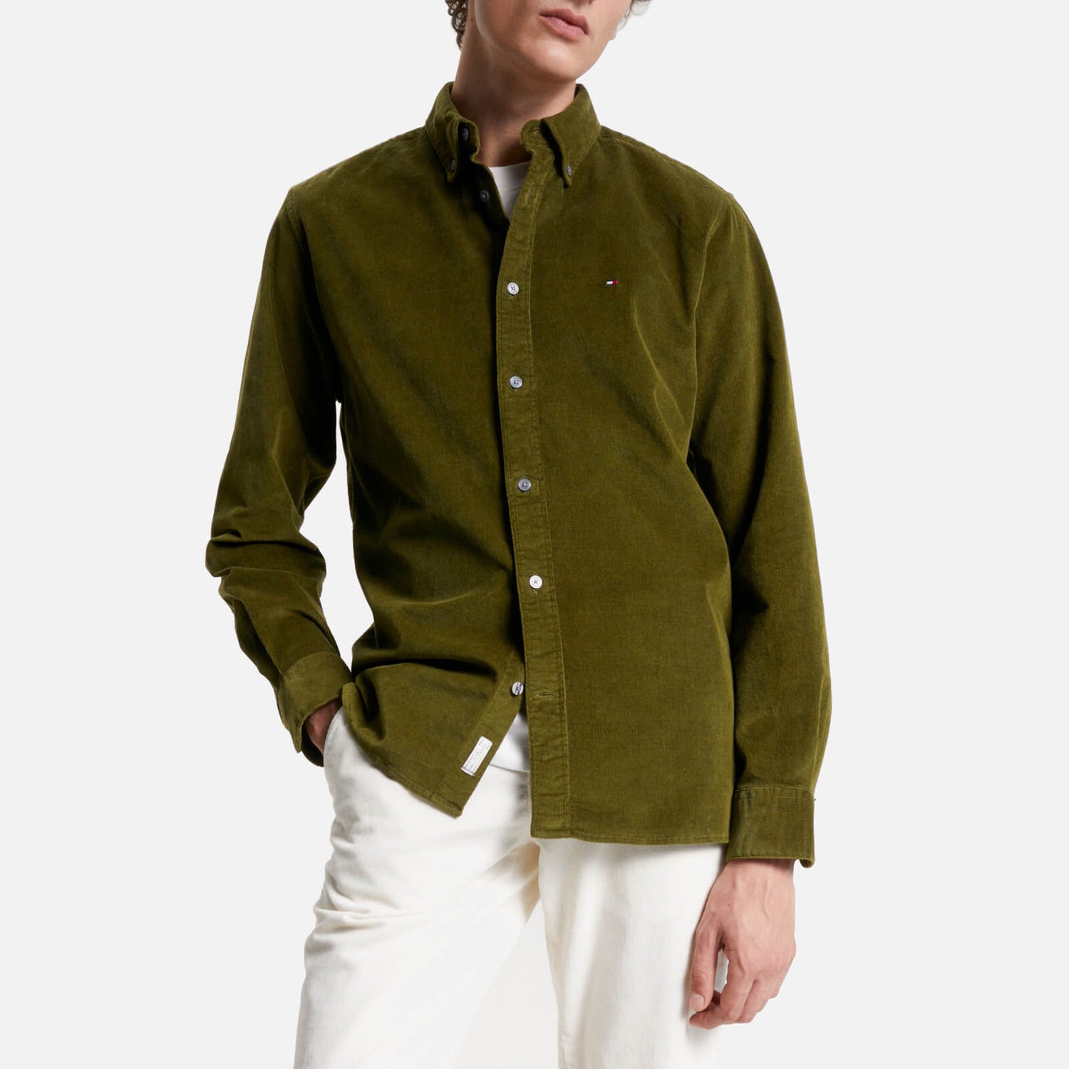 Tommy Hilfiger Flex Solid Corduroy Regular Fit Shirt - S