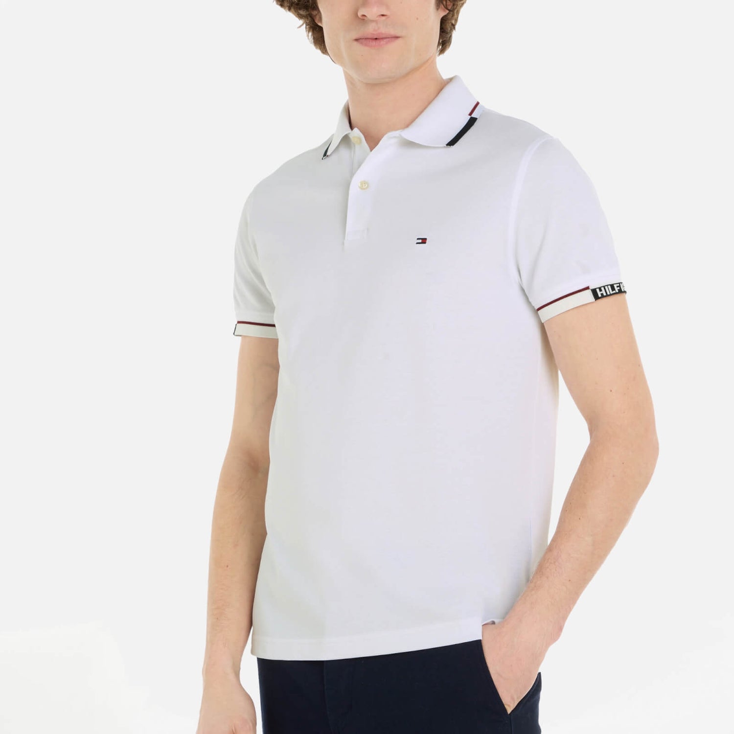 Tommy Hilfiger Slim Fit Organic Cotton-Blend Polo Shirt - L