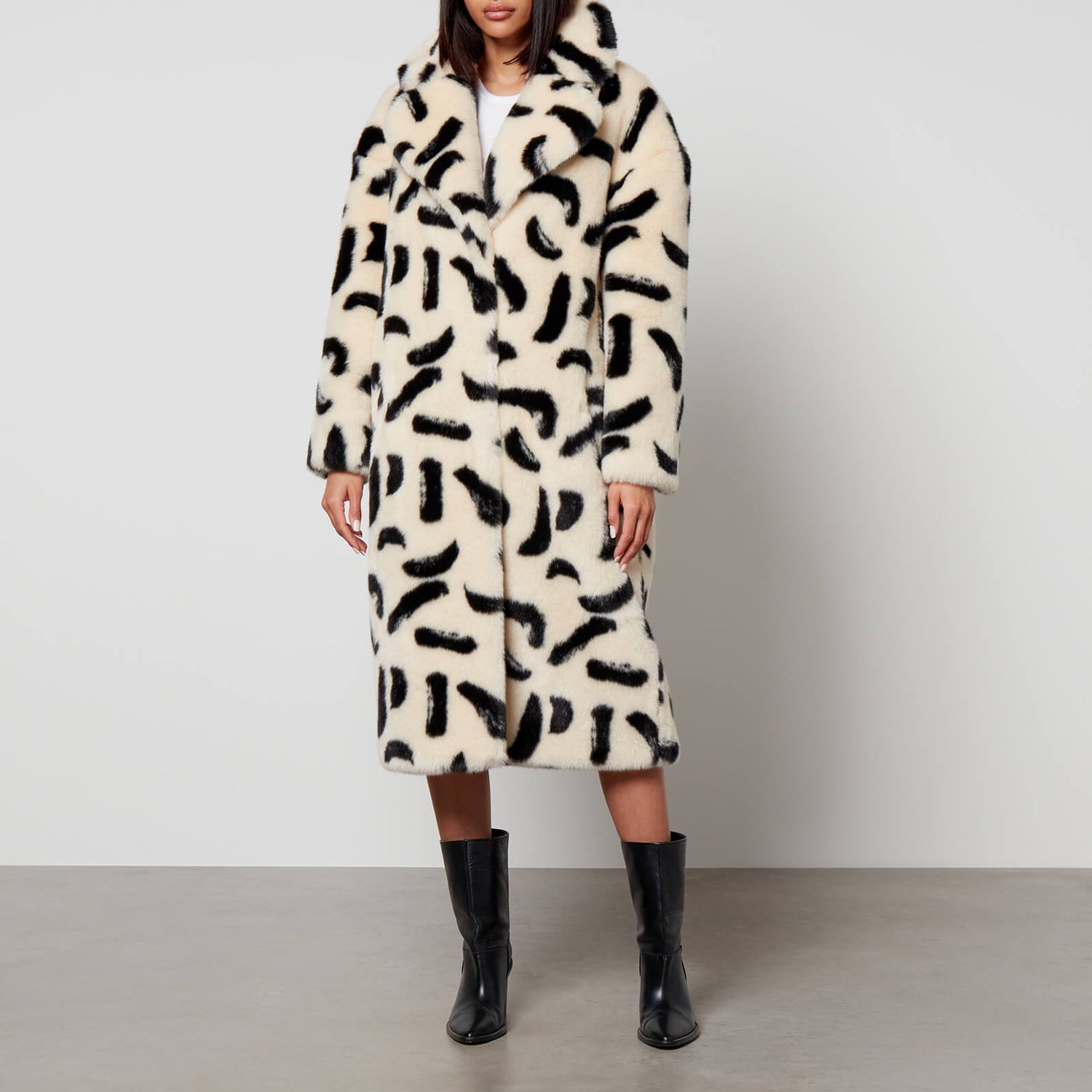 Jakke Katie Printed Faux Fur Coat - XS