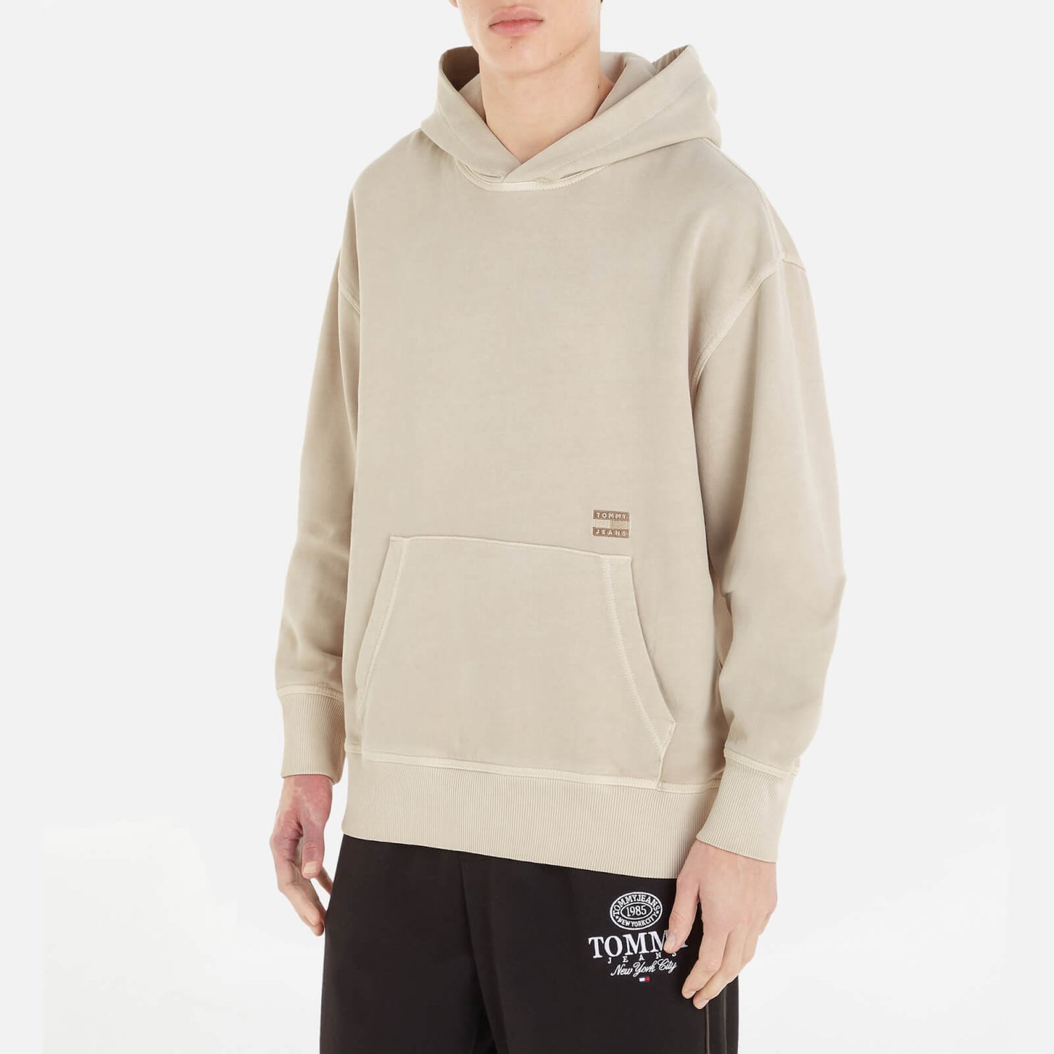 Tommy Jeans Relaxed Fit Tonal Badge Cotton-Jersey Hoodie - XL