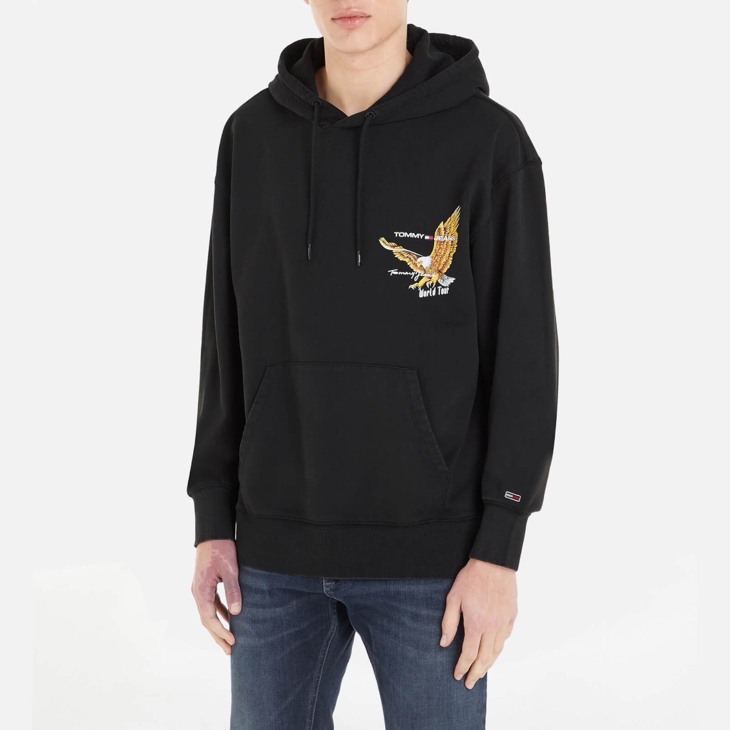 Tommy Jeans Relaxed Fit Vintage Eagle Cotton-Jersey Hoodie - M