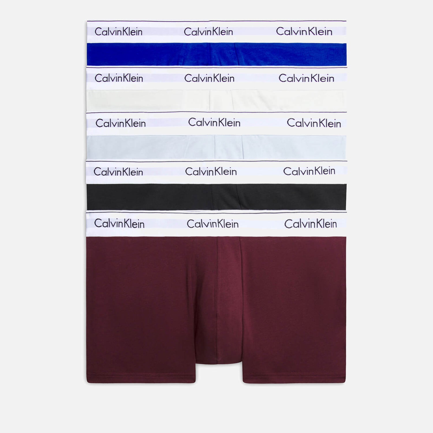 Calvin Klein Five-Pack Cotton-Blend Boxer Trunks - S