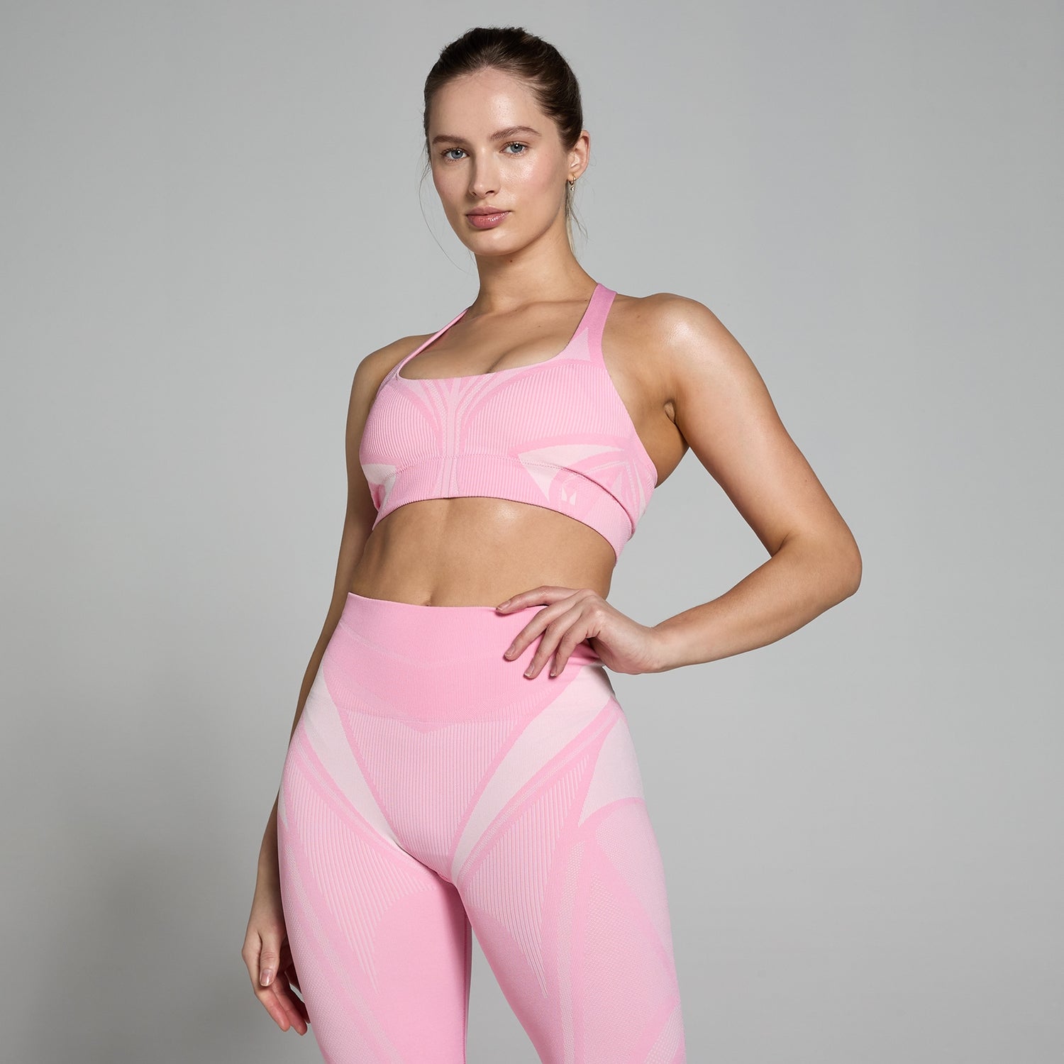 MP Tempo Ultra Geometric Seamless Sports Bra til kvinder – Blossom Pink - XS