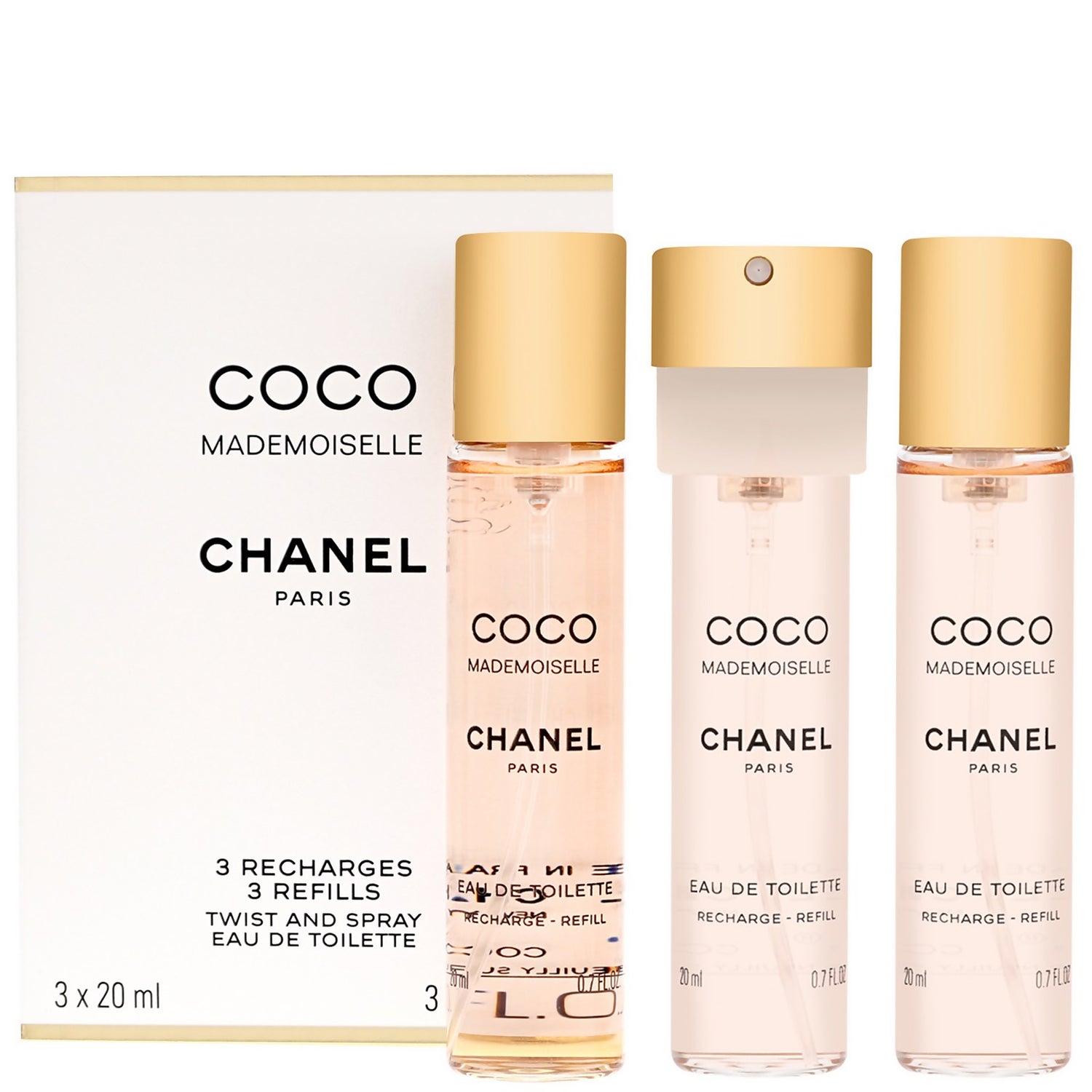 Chanel Coco Mademoiselle Eau de Toilette Twist & Spray 3 x