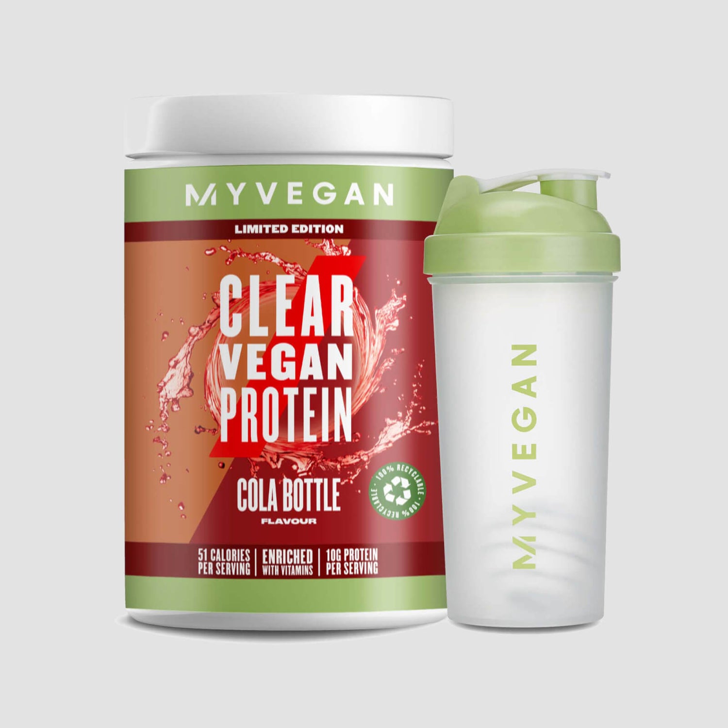 Impact Week Bundle - Myvegan Shaker - Clear Vegan Protein - Cola