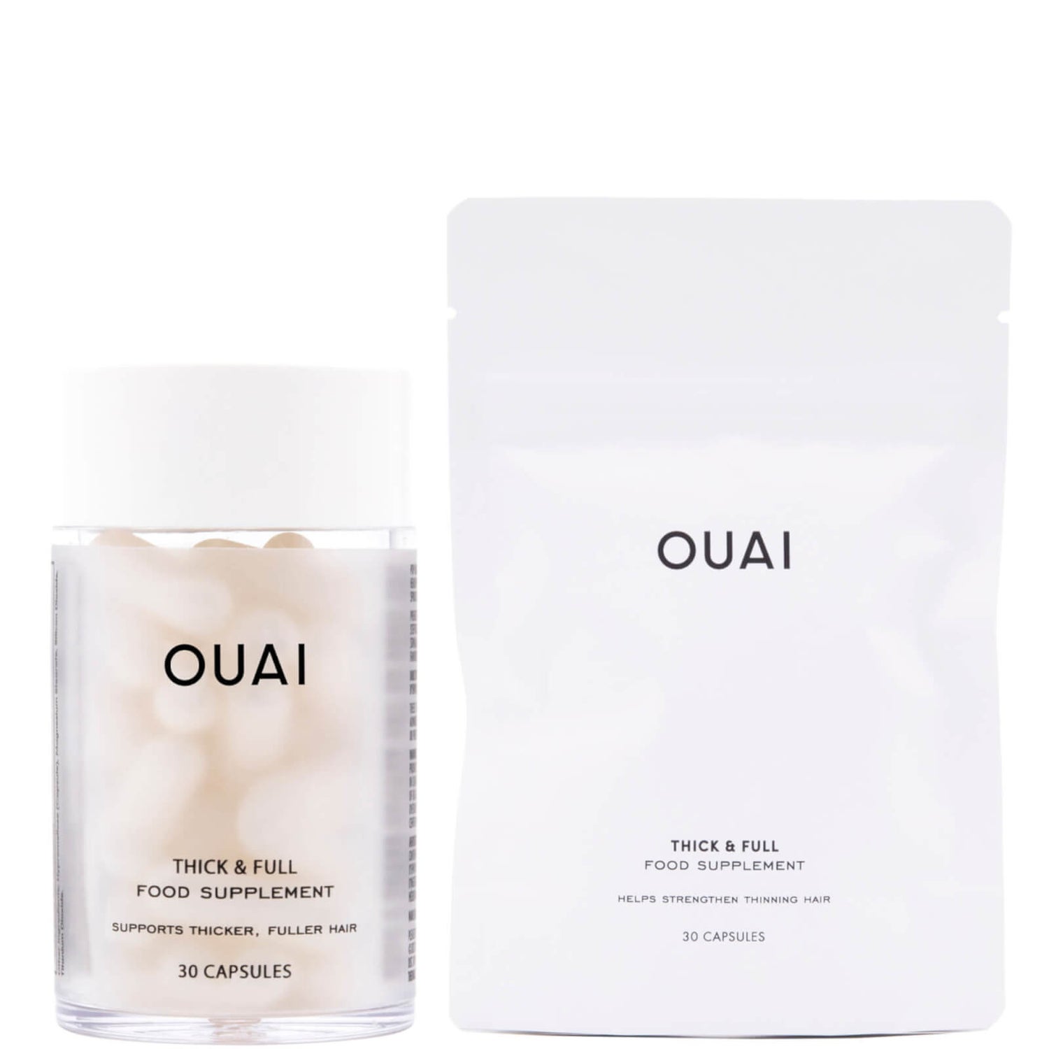OUAI Thick and Full Supplement Refill Duo (Worth £70.00)
