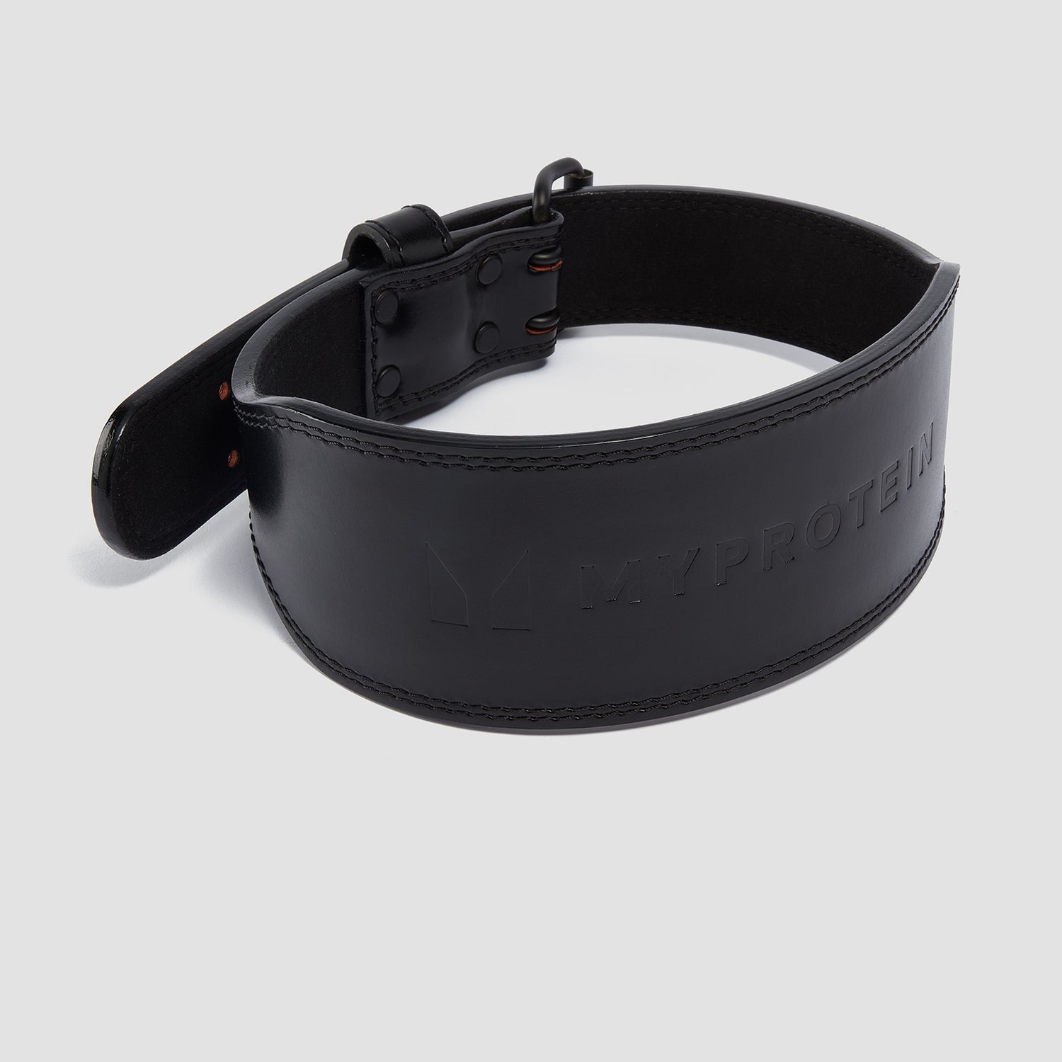 Myprotein Premium Leather Lifting Belt - kožni pojas za dizanje tegova - crni - Medium (27-36 Inch)