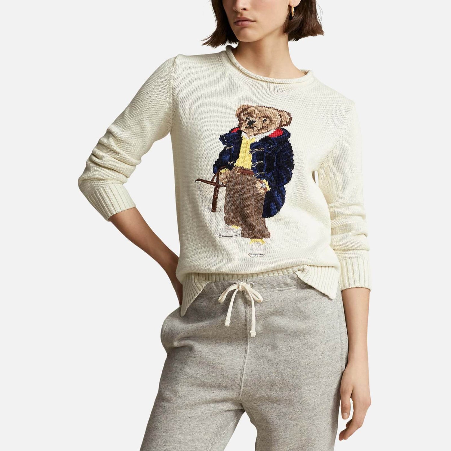 Polo Ralph Lauren Bear Intarsia-Knit Cotton Jumper - XS