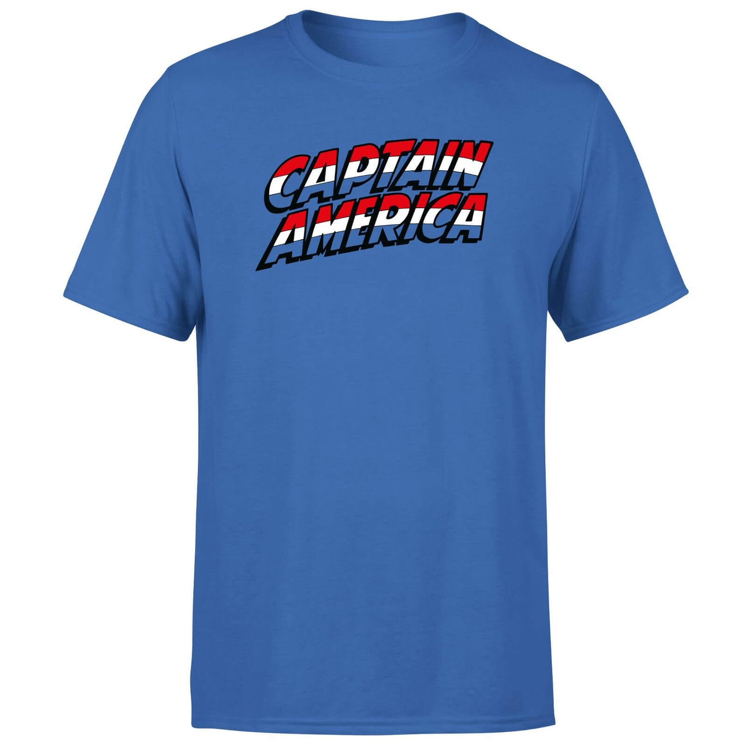 Avengers Captain America Comics Logo Men's T-Shirt - Blue