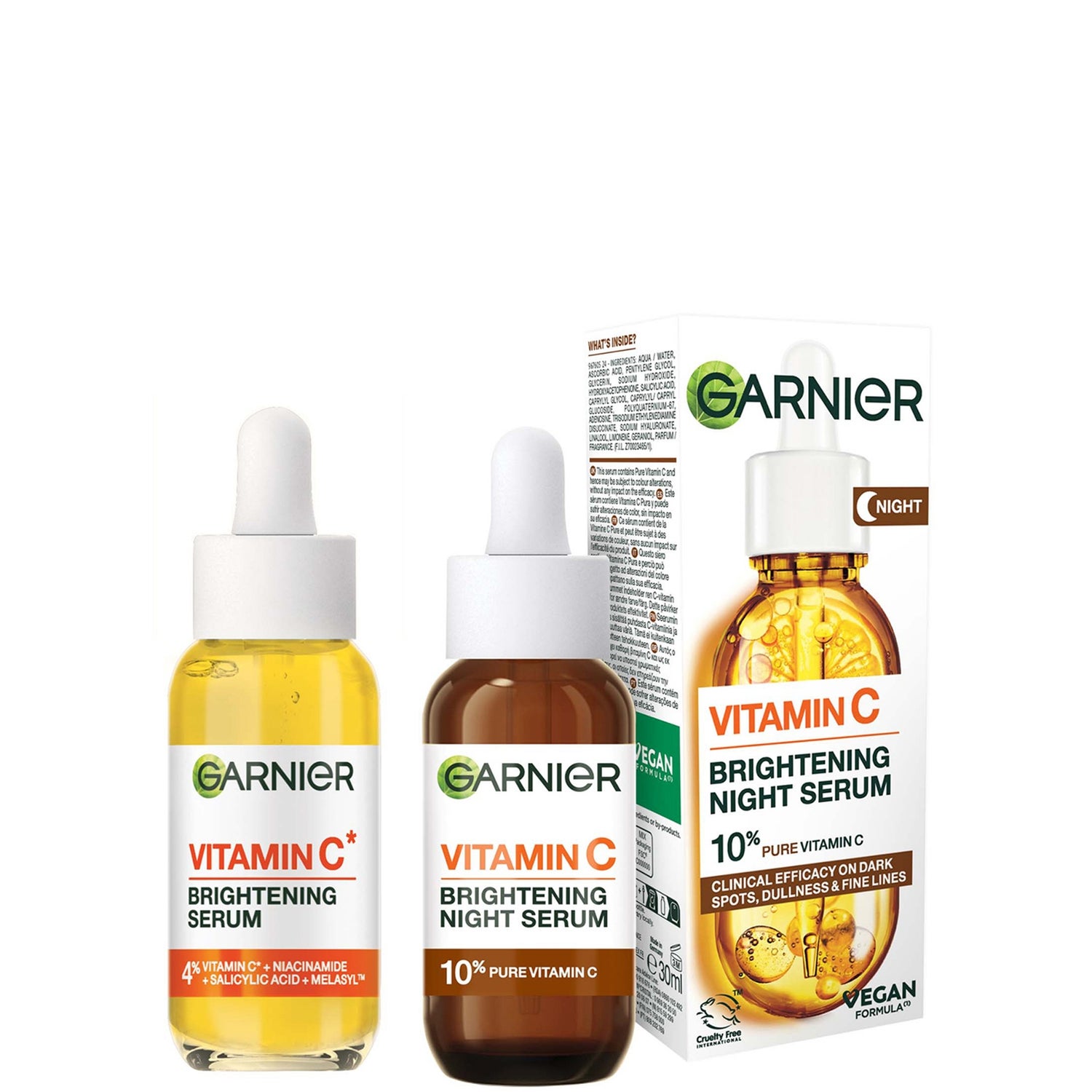 Garnier Vitamin C Day and Night Serum Set for Face, Anti-Dark Spots and Brightening 30ml