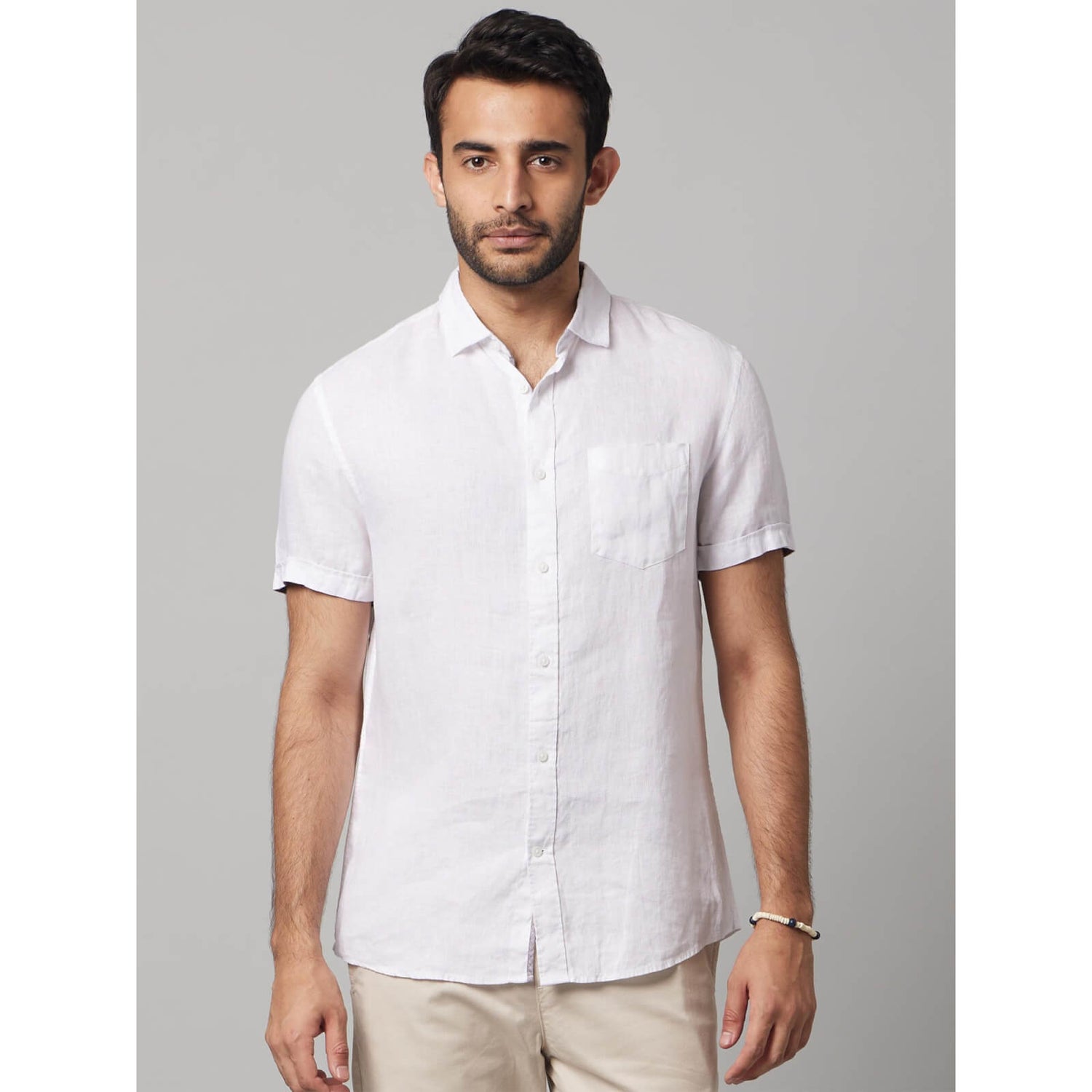 White short sleeve casual shirt outlet