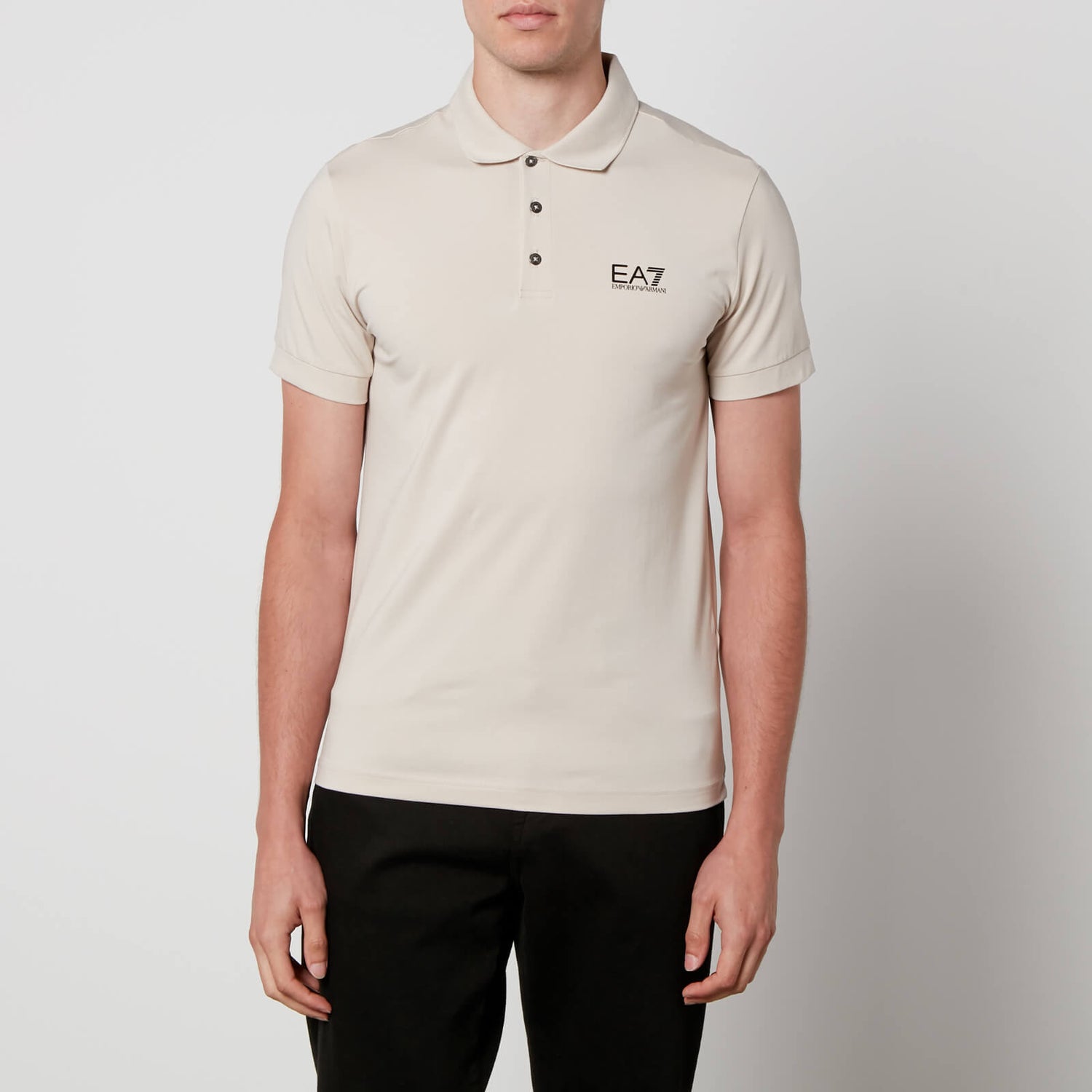 Emporio Armani EA7 Logo Cotton-Blend Polo Shirt - S