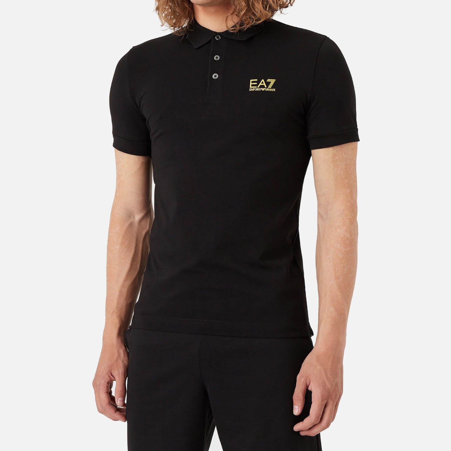 Emporio Armani EA7 Logo Cotton-Blend Polo Shirt - S