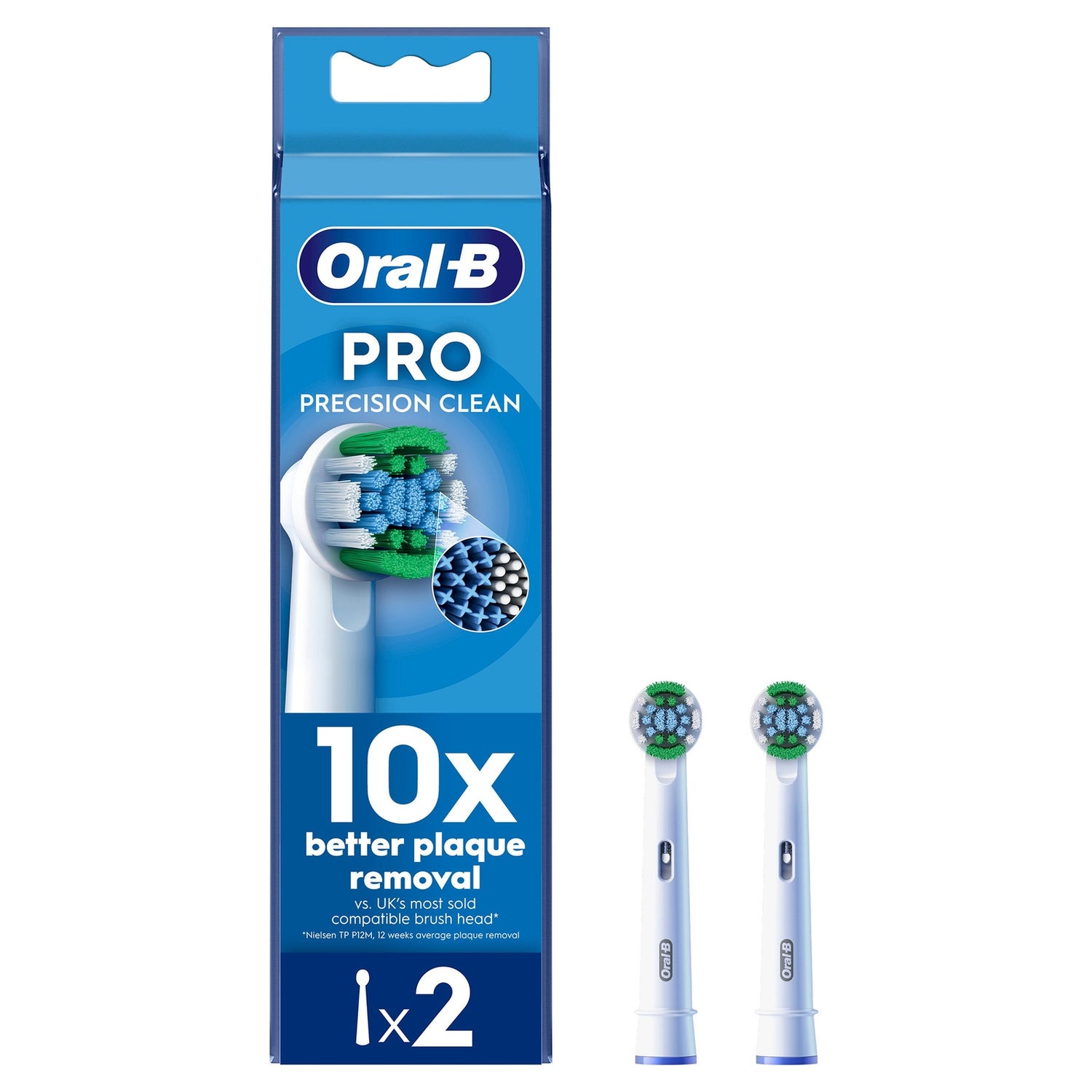 Oral B Precision Clean White Toothbrush Head - Pack of 2 Counts