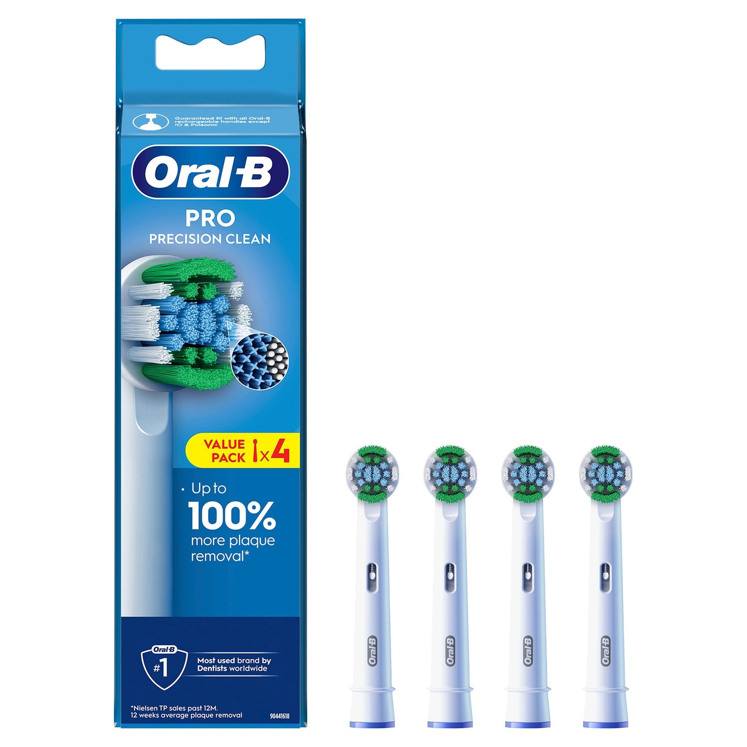 Oral B Precision Clean White Toothbrush Heads - Pack of 4 Counts