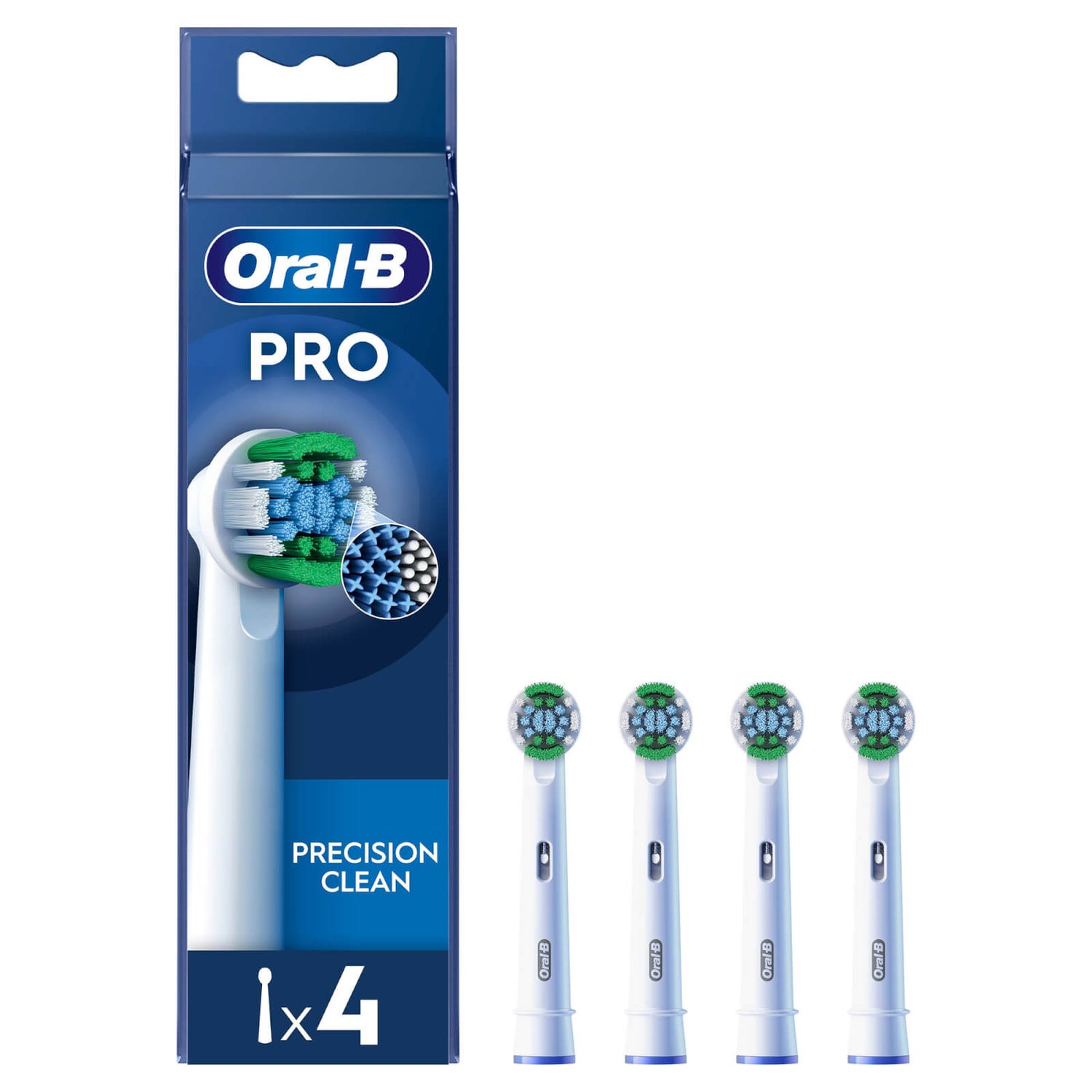 Oral B Precision Clean White Toothbrush Heads - Pack of 4 Counts