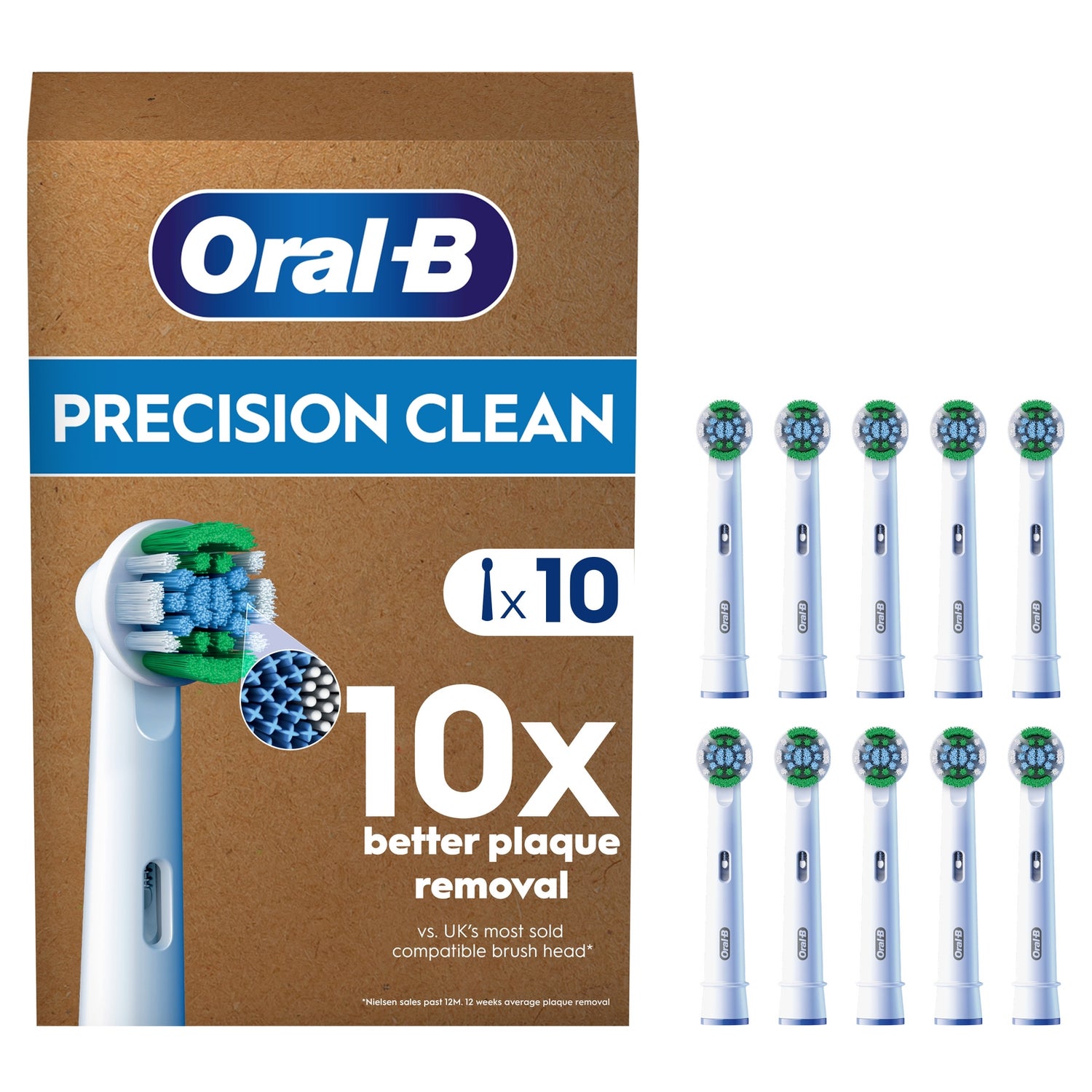 Oral B Precision Clean White Toothbrush Head - Pack of 10 Counts