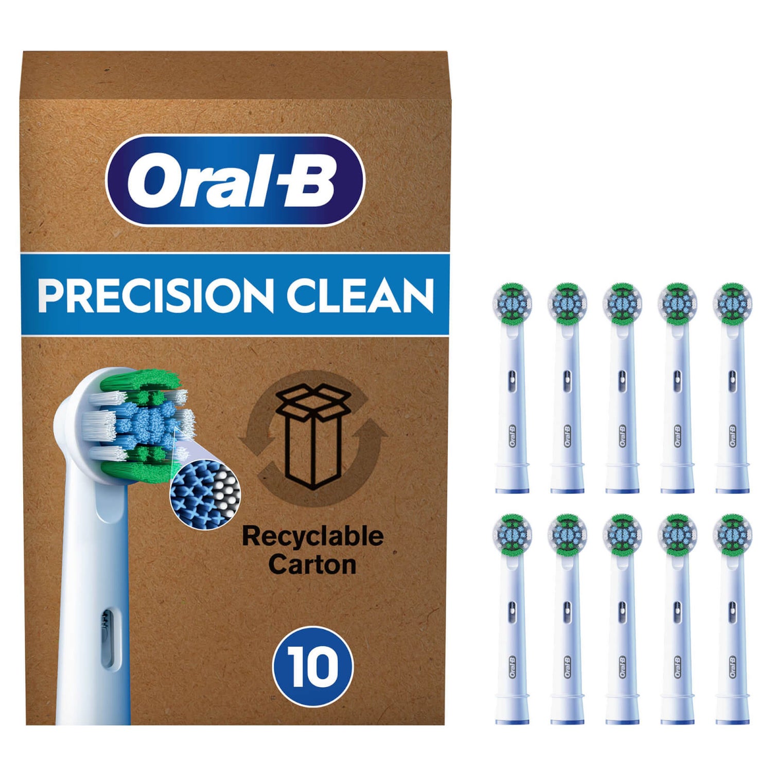 Oral B Precision Clean White Toothbrush Head - Pack of 10 Counts