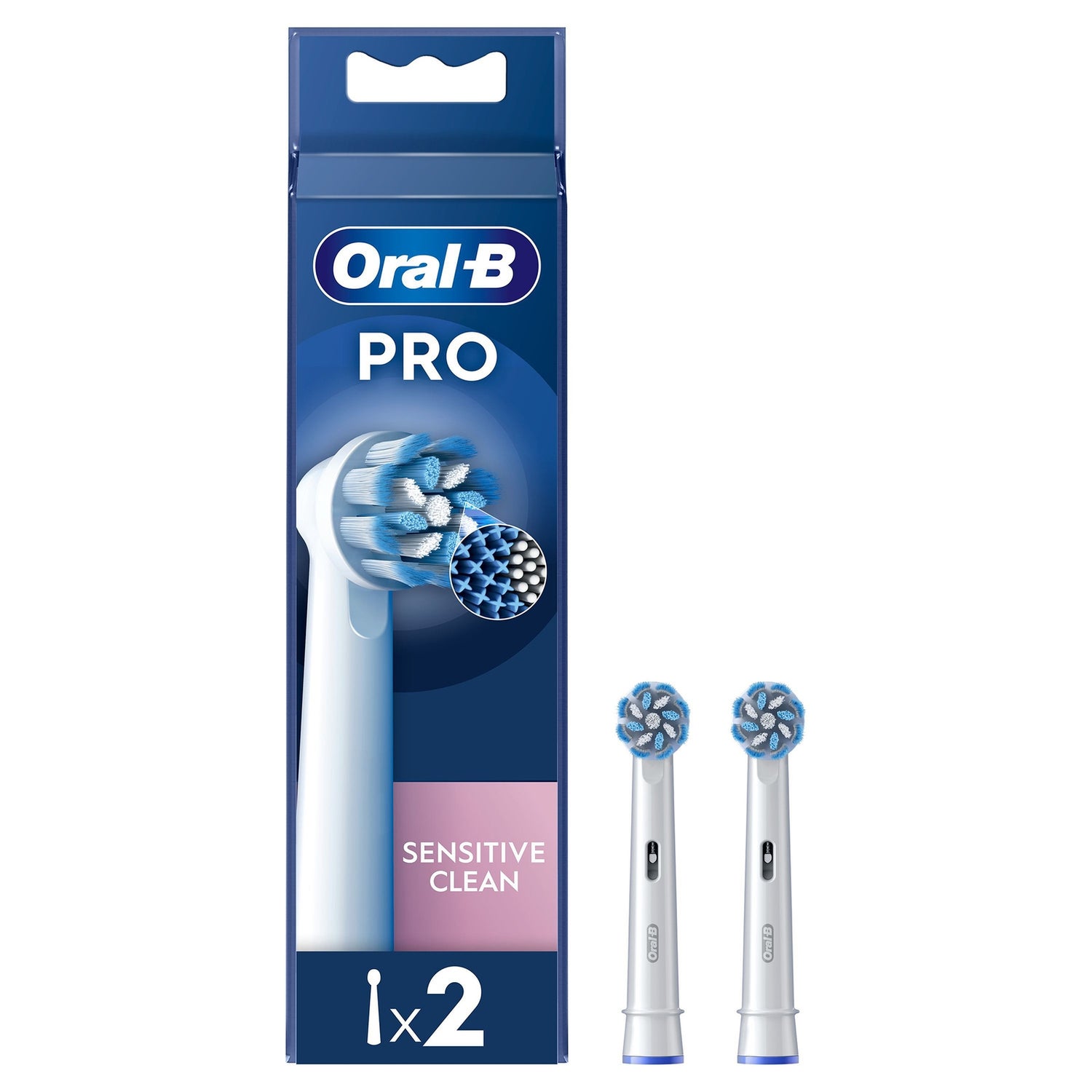 Oral-B Sensitive Clean Opzetborstels Wit, 2 Stuks