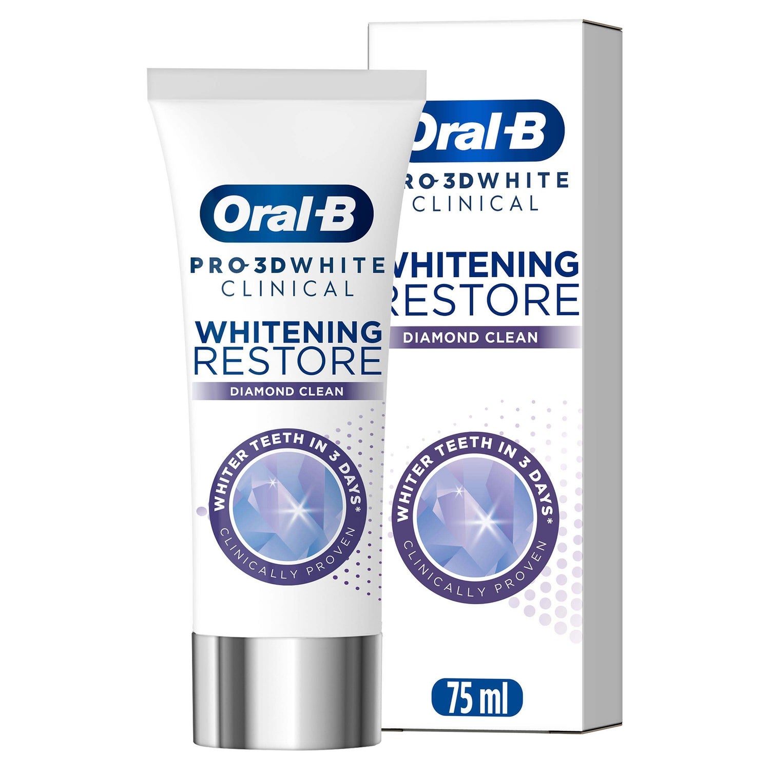 Oral-B 3D White Clinical Whitening Restore Diamond Toothpaste 75ml
