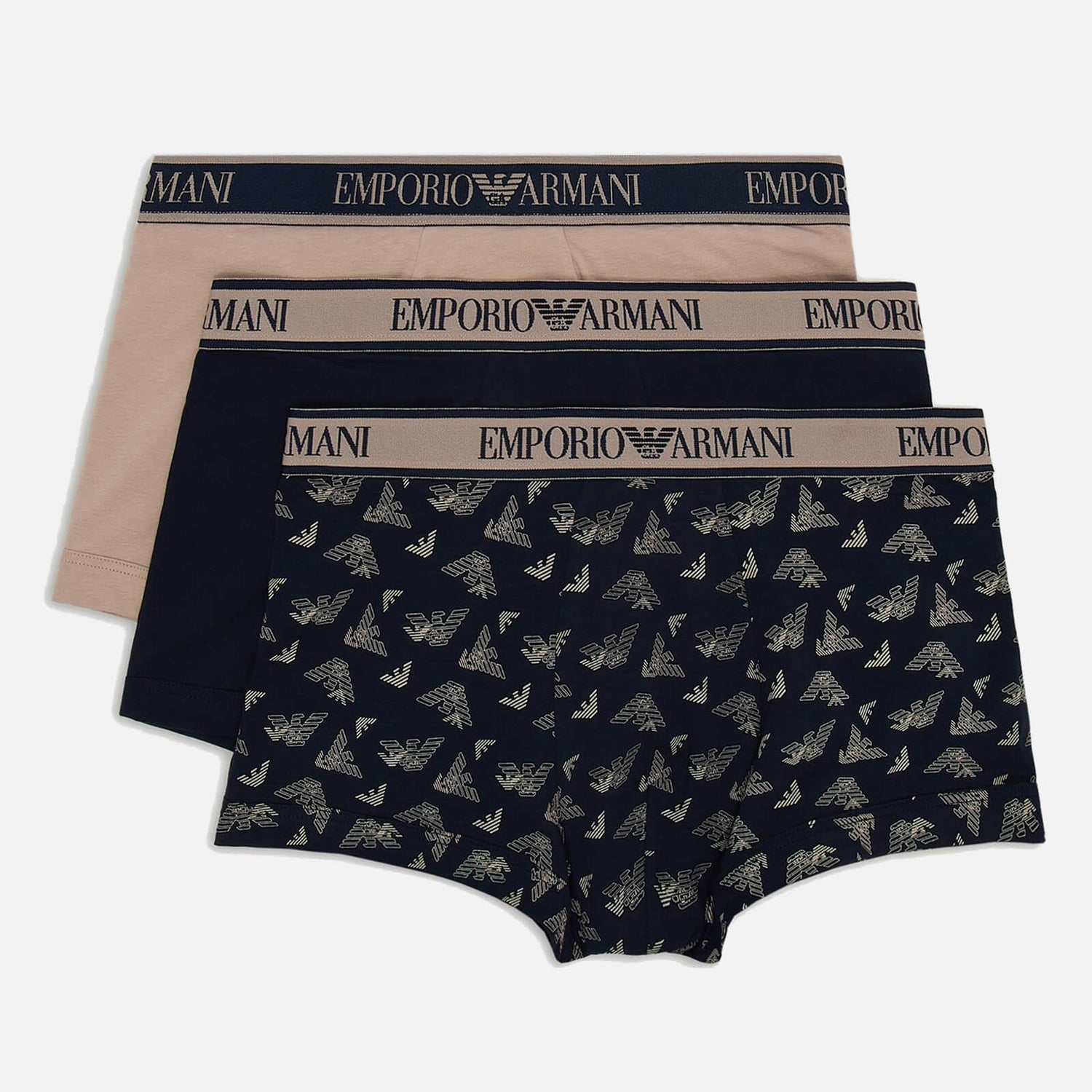 Emporio Armani 3-Pack Cotton-Blend Boxer Trunks
