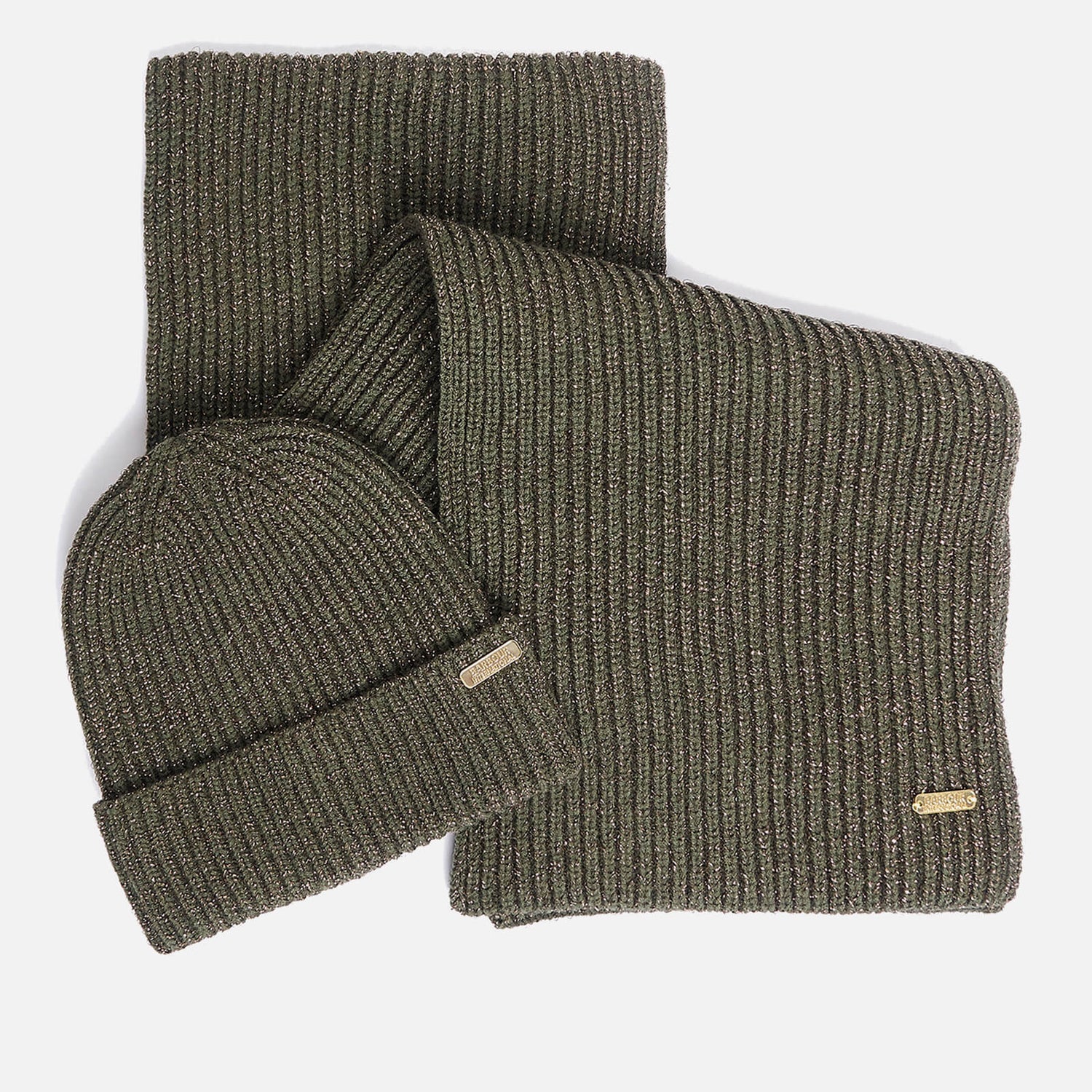 Barbour International Estoril Ribbed-Knit Beanie And Scarf Set