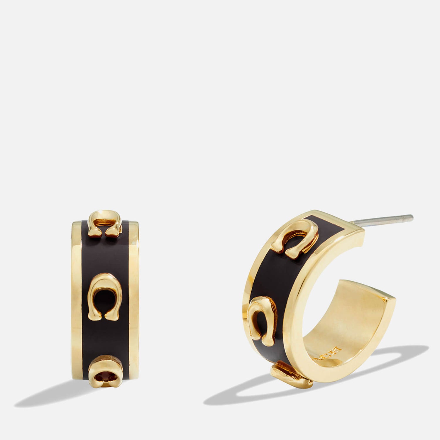 Coach C Gold-Tone Huggie Earrings