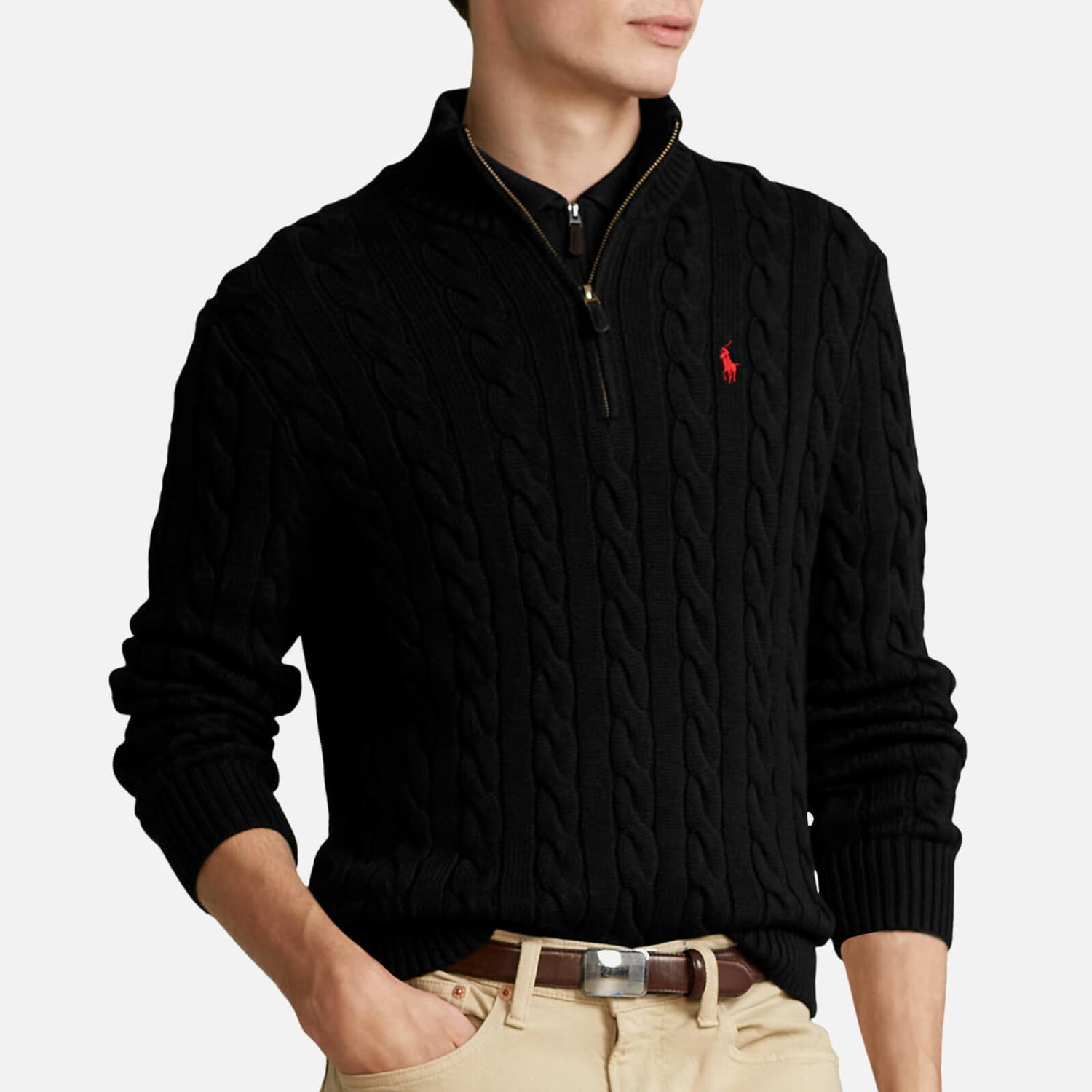 Polo Ralph Lauren Zip Cotton Cable Knit Jumper